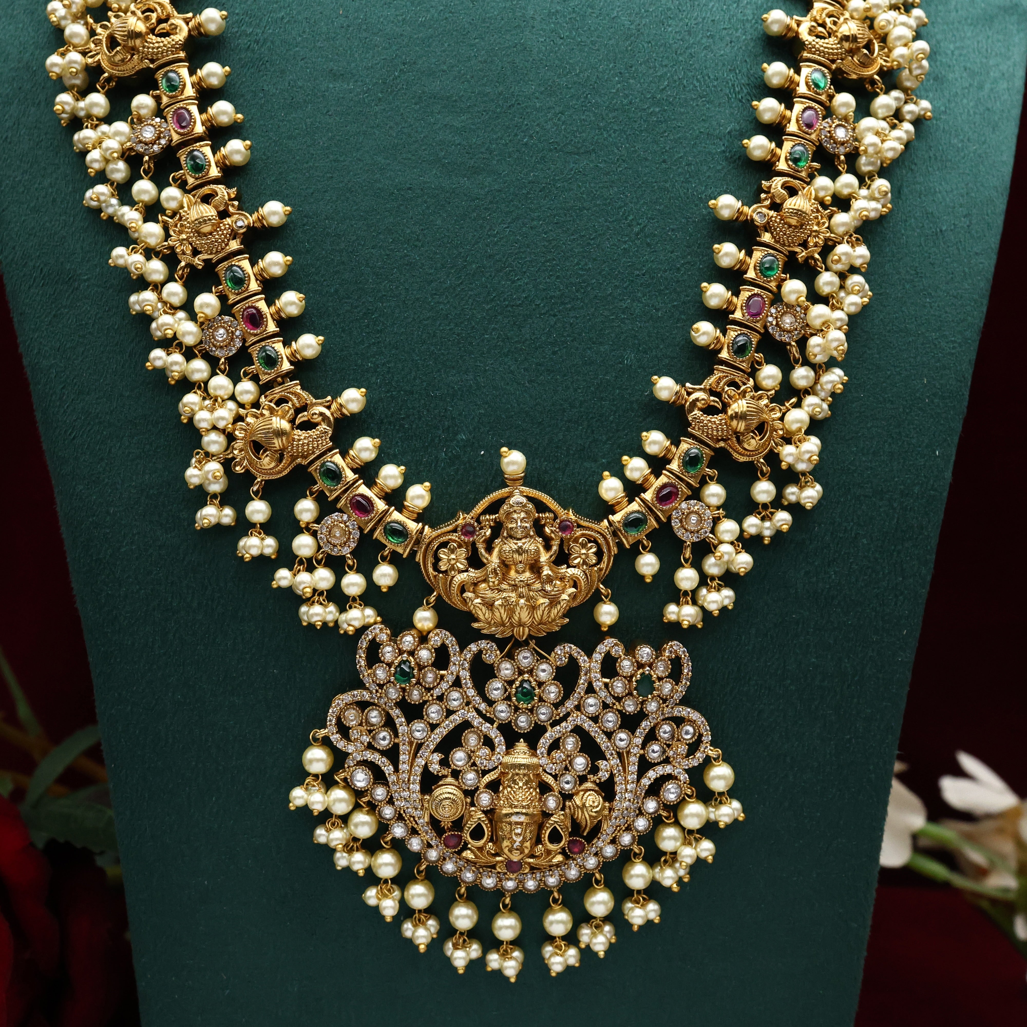 Antique AD Lakshmi Narayana Heavy Bridal Guttapusalu Haaram Set