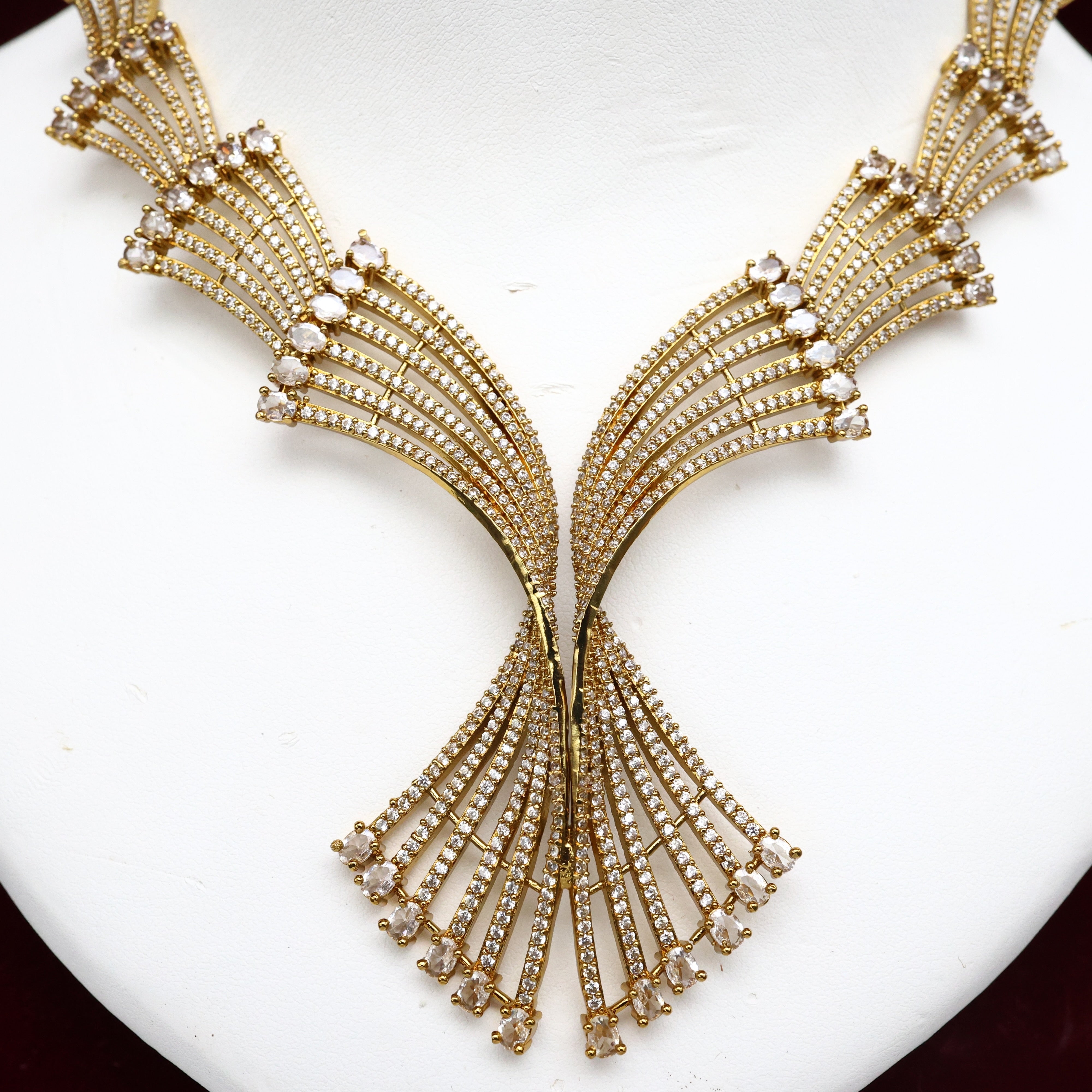 Diamond Look AD Bridal Necklace Set
