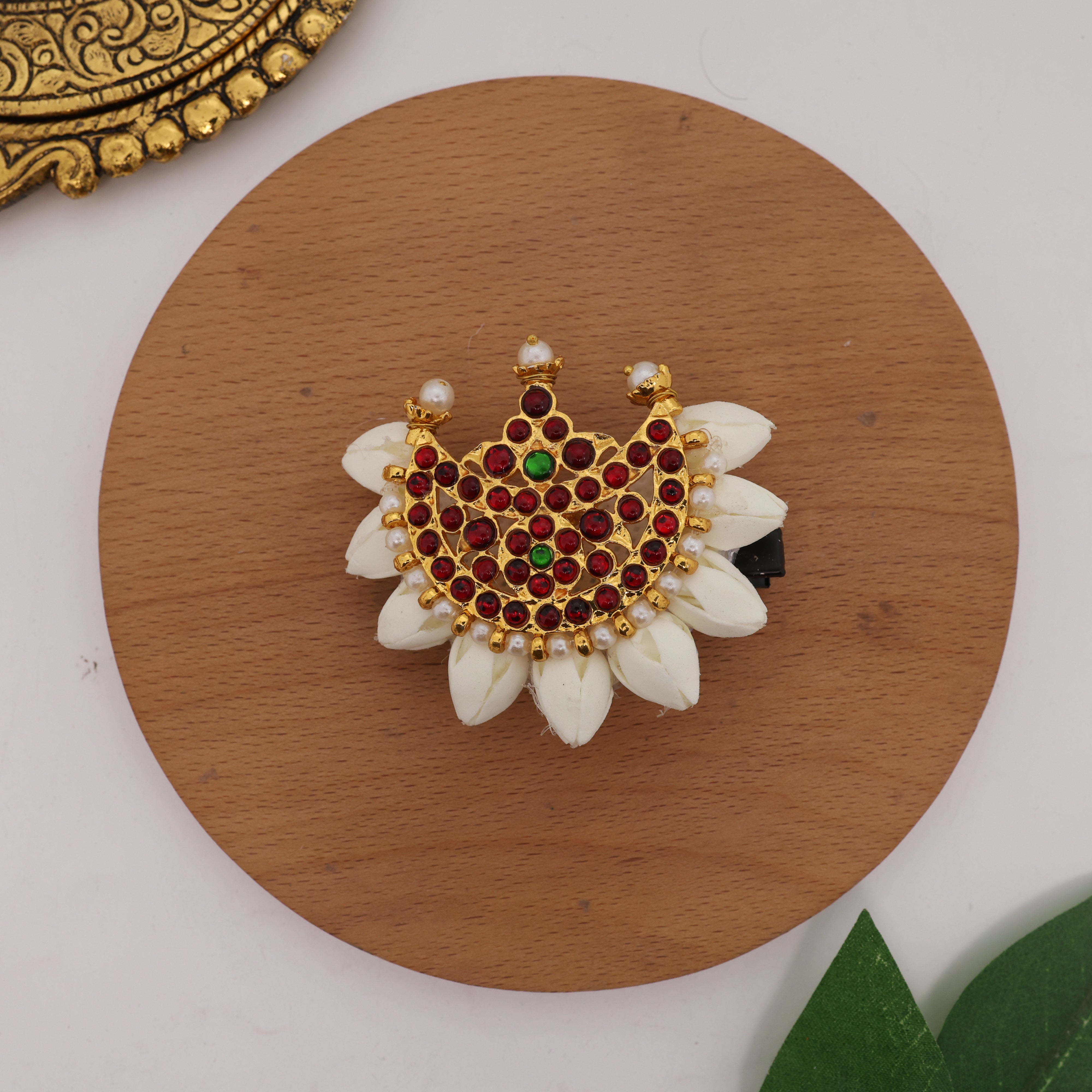 Handmade Kemp Chandran Jasmine Buds Alligator Clip