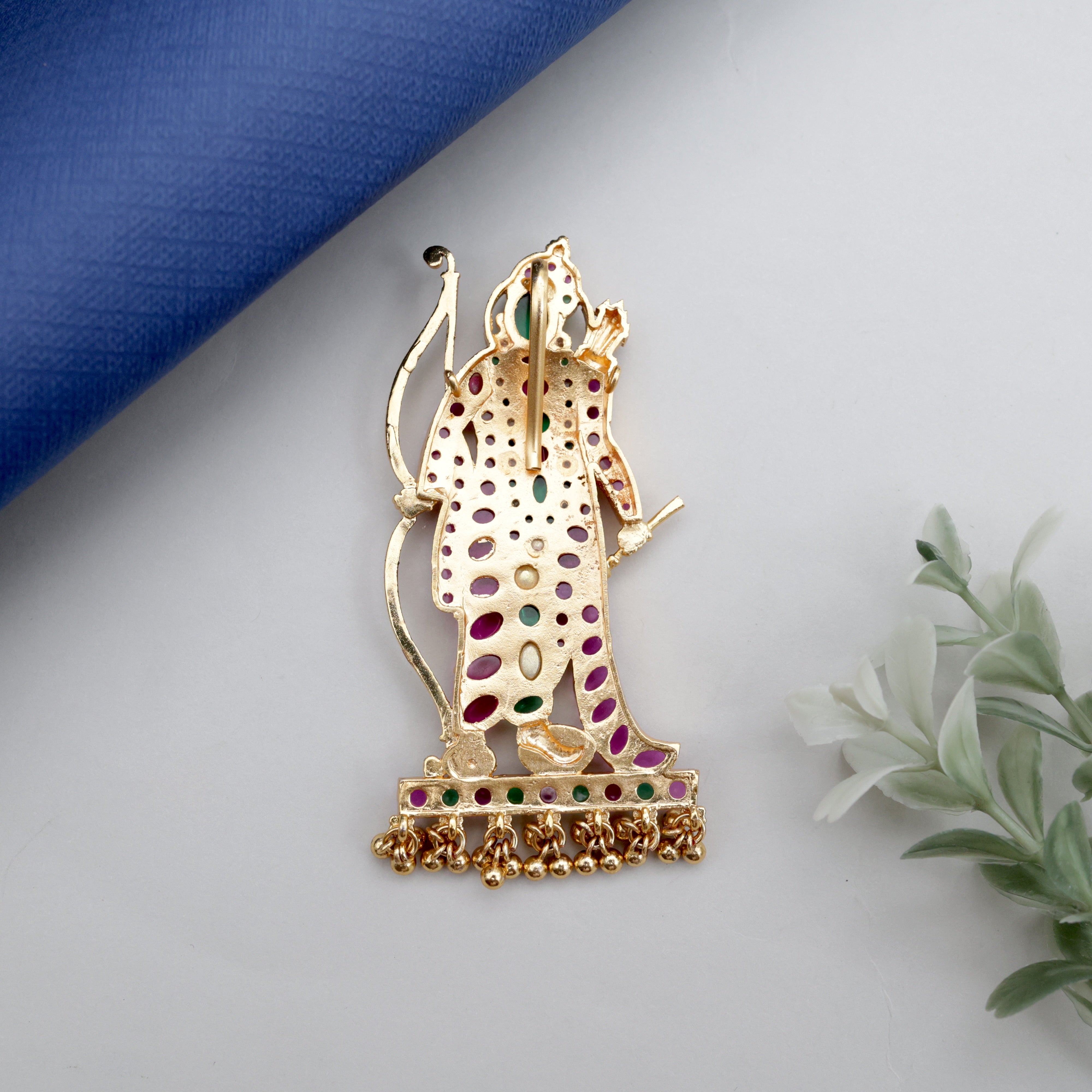 Detachable Premium Kemp Kundan Lord Ram Divine Pendant