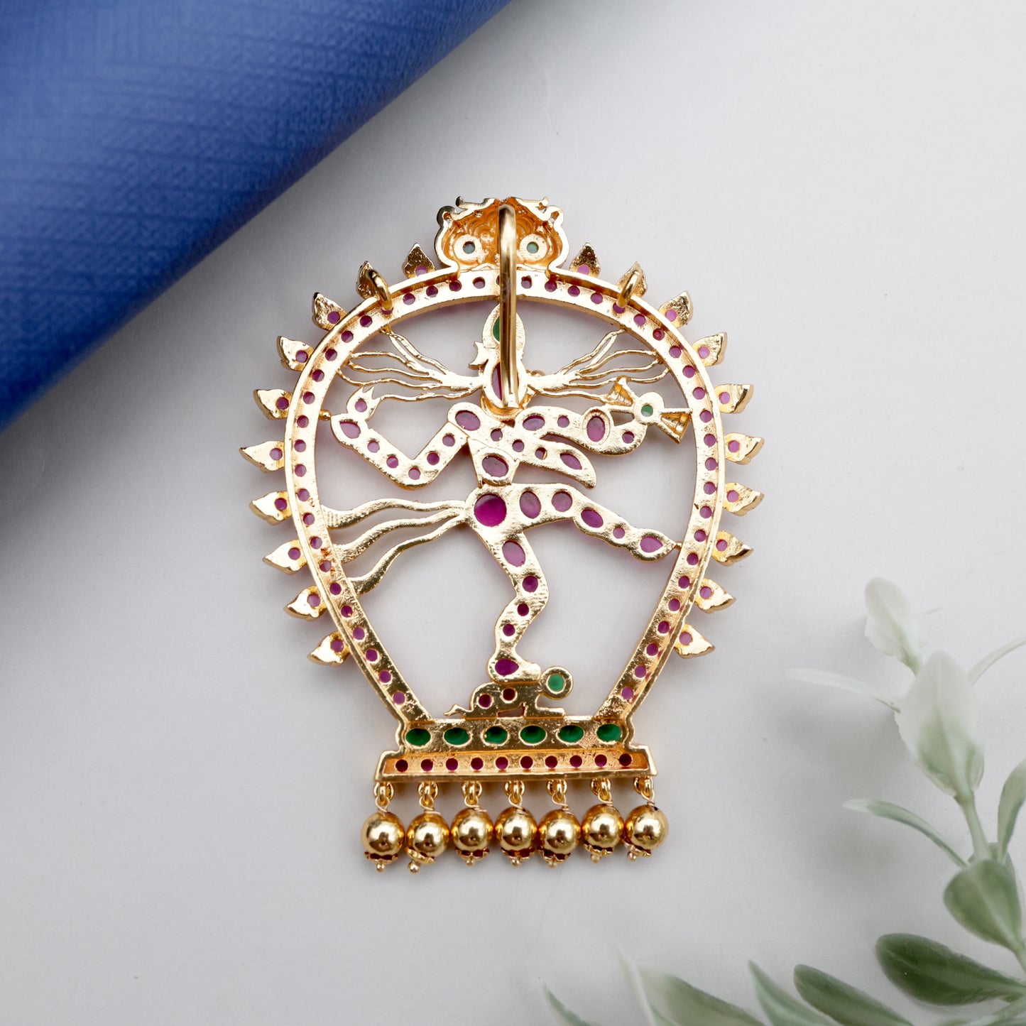 Detachable Premium Kemp Kundan Lord Nataraja Divine Pendant