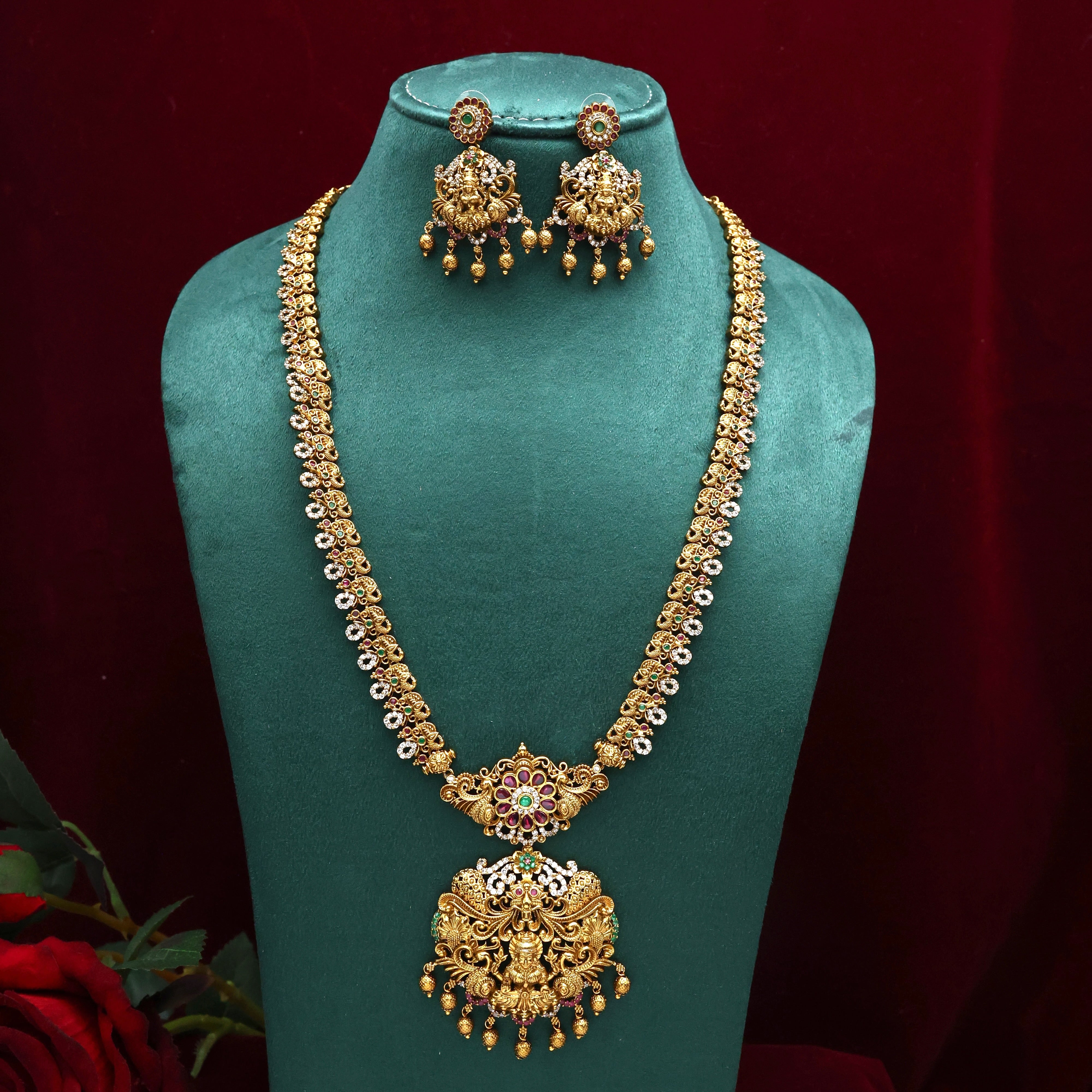 Antique AD Long & Sleek Mahalakshmi Bridal Haaram Set