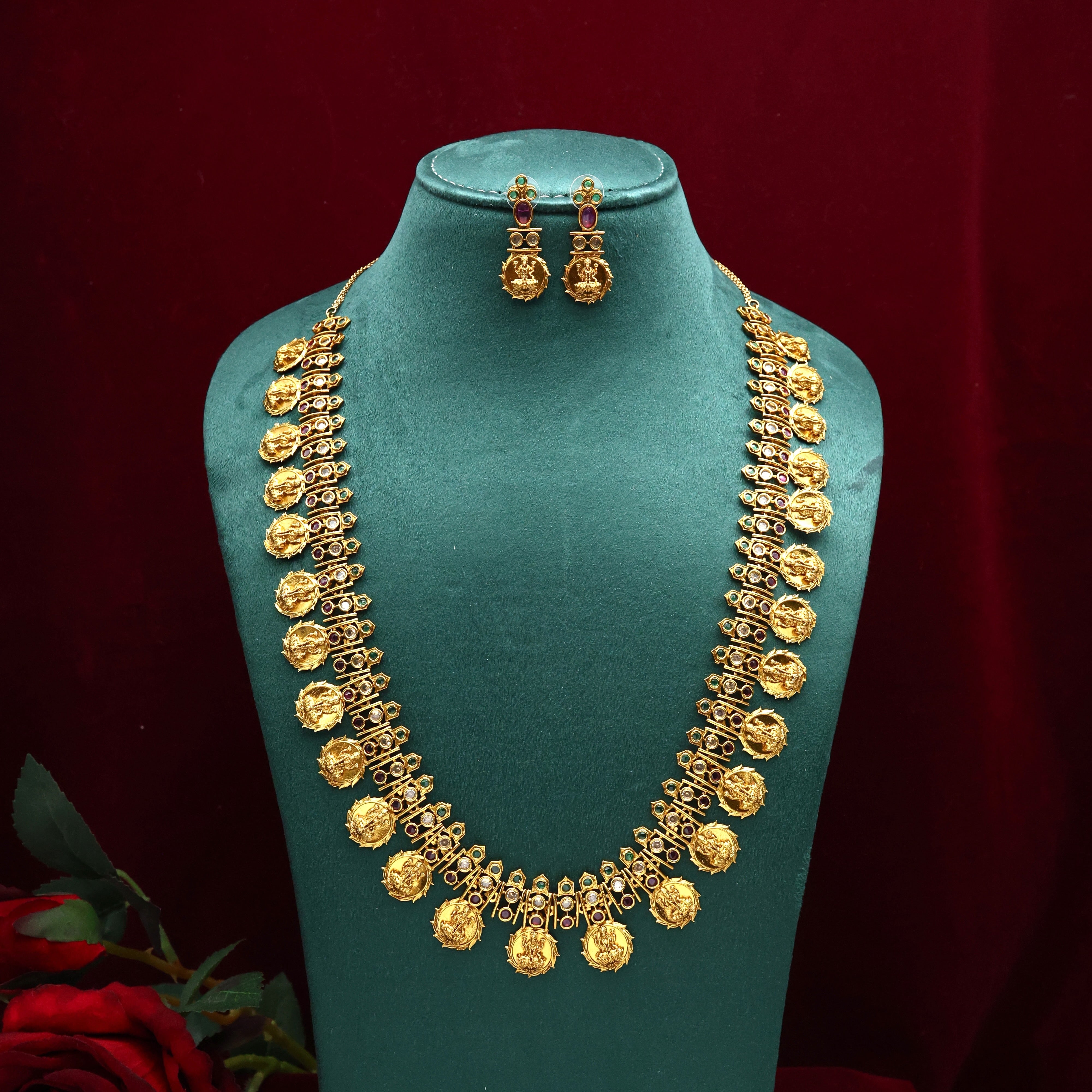 Antique AD Lakshmi Coin Bridal Haaram Set