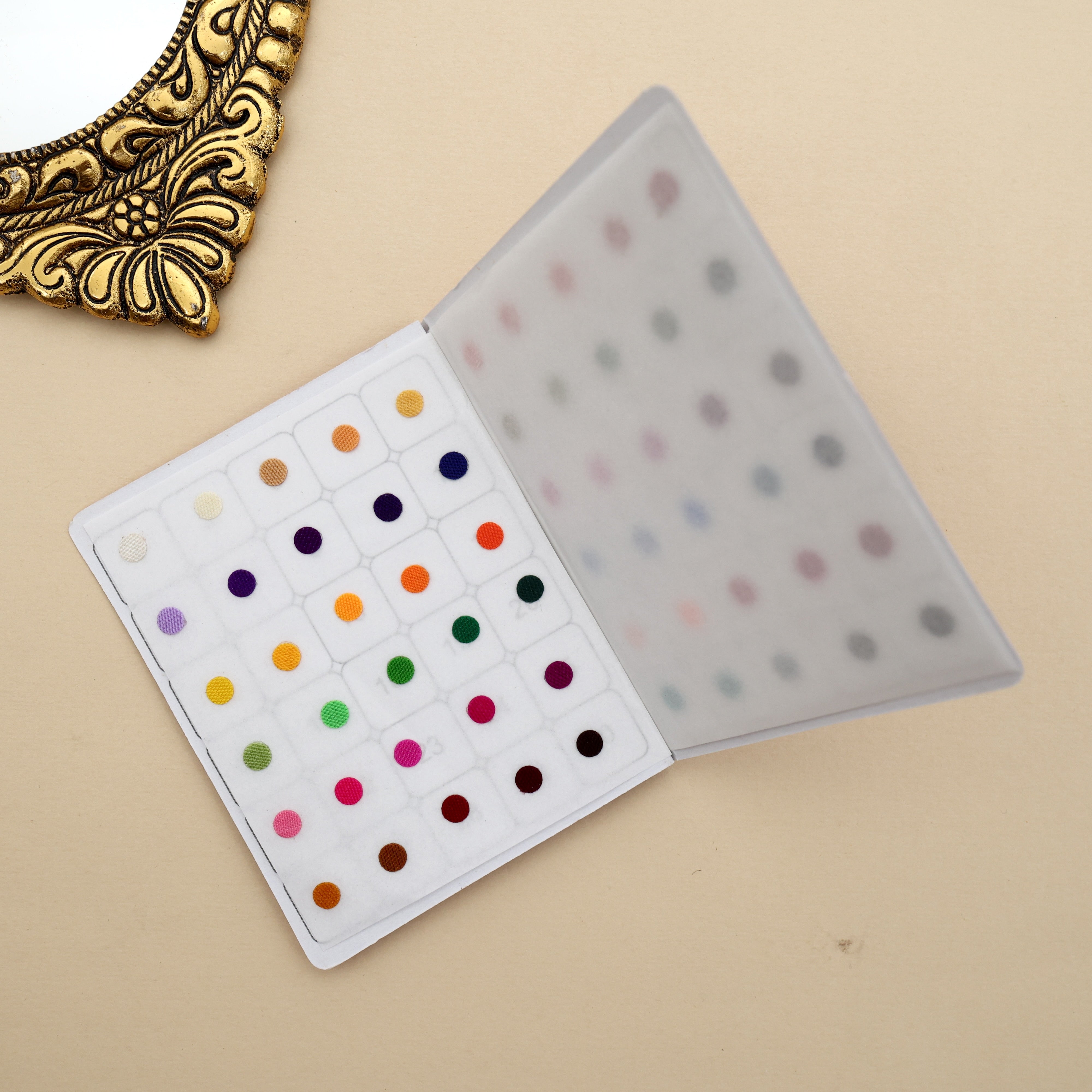 Cotton Multi Colour Round Sticker Bindis Sheet - Size 5