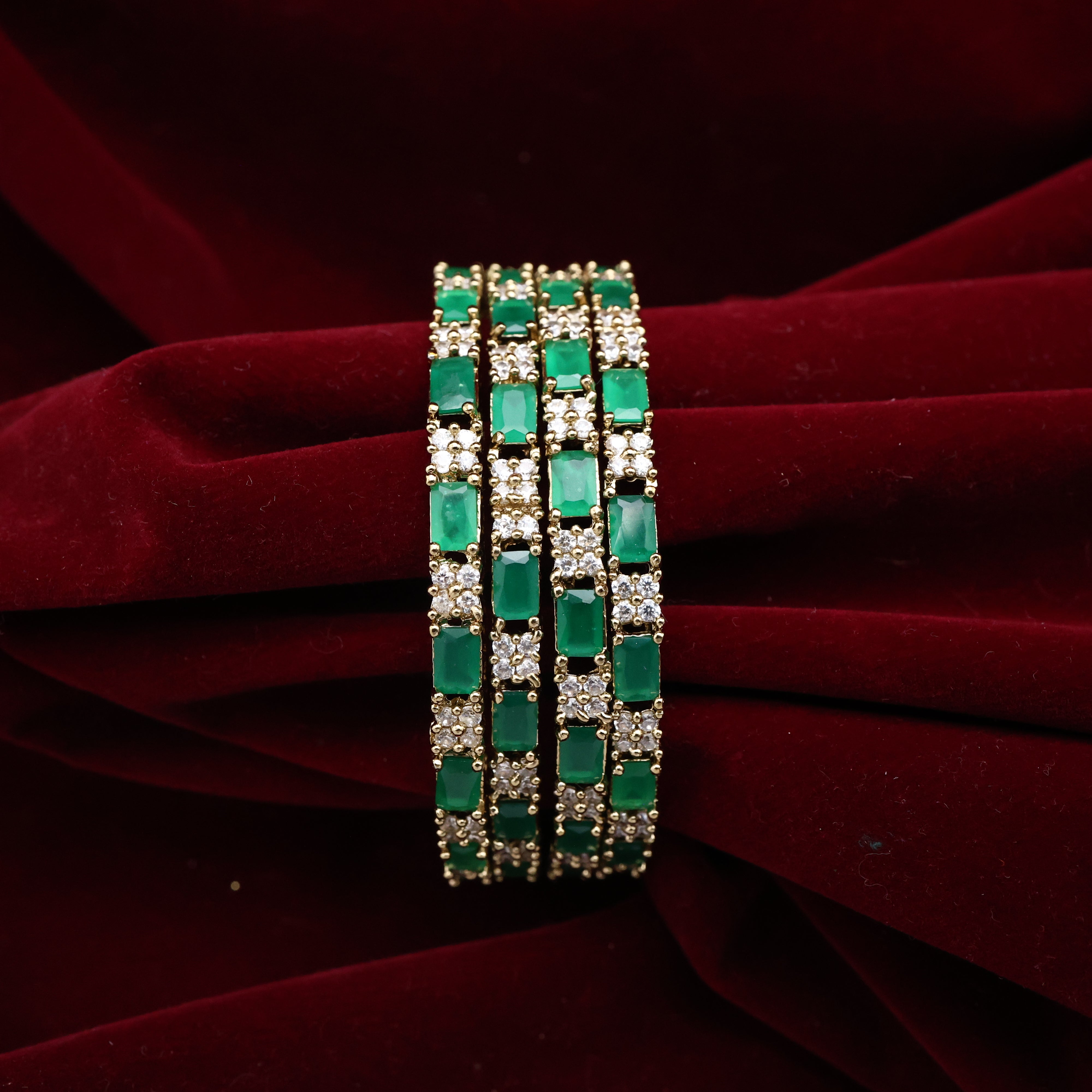Diamond Look AD Brick Bangles