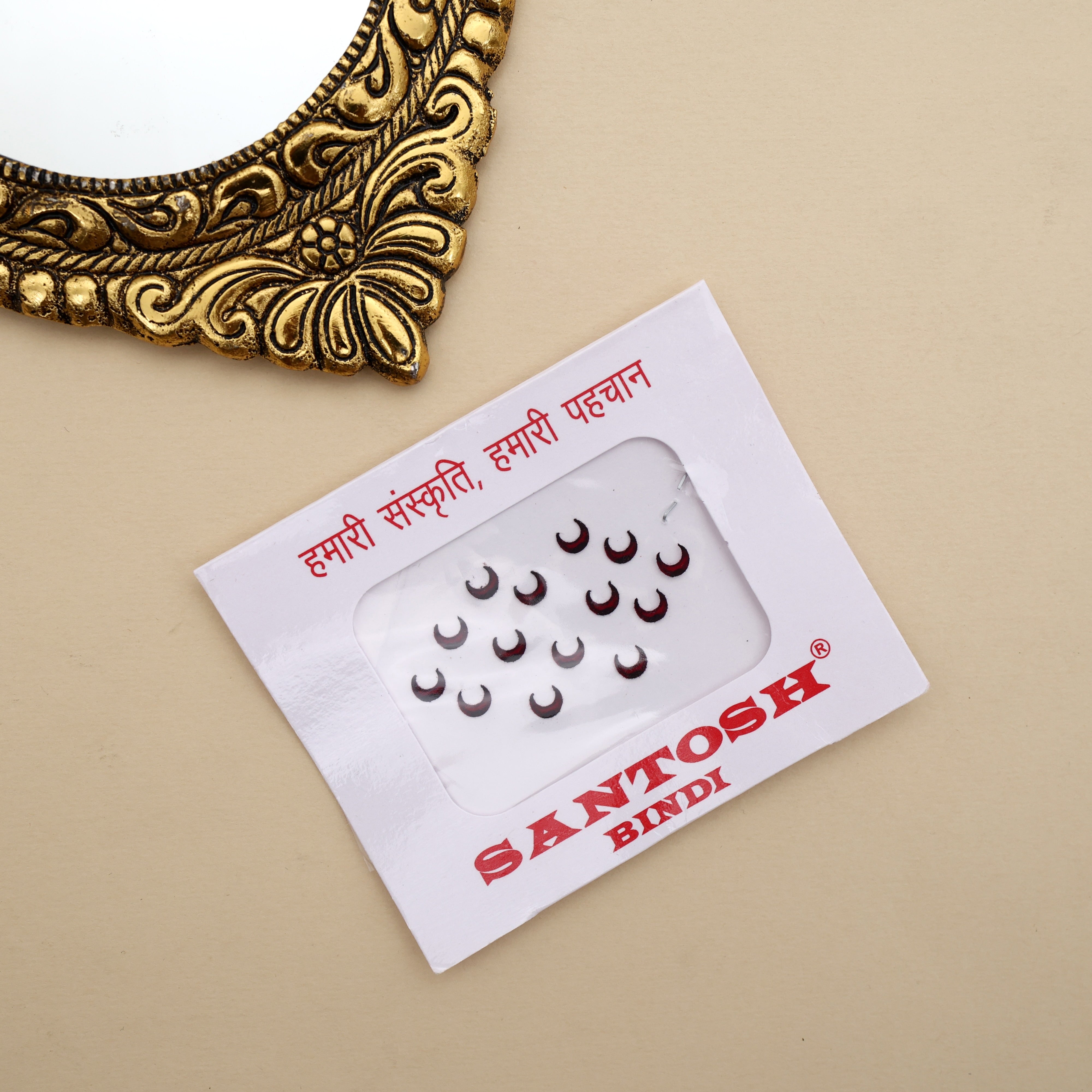 Maroon Chaand Sticker Bindis - Medium