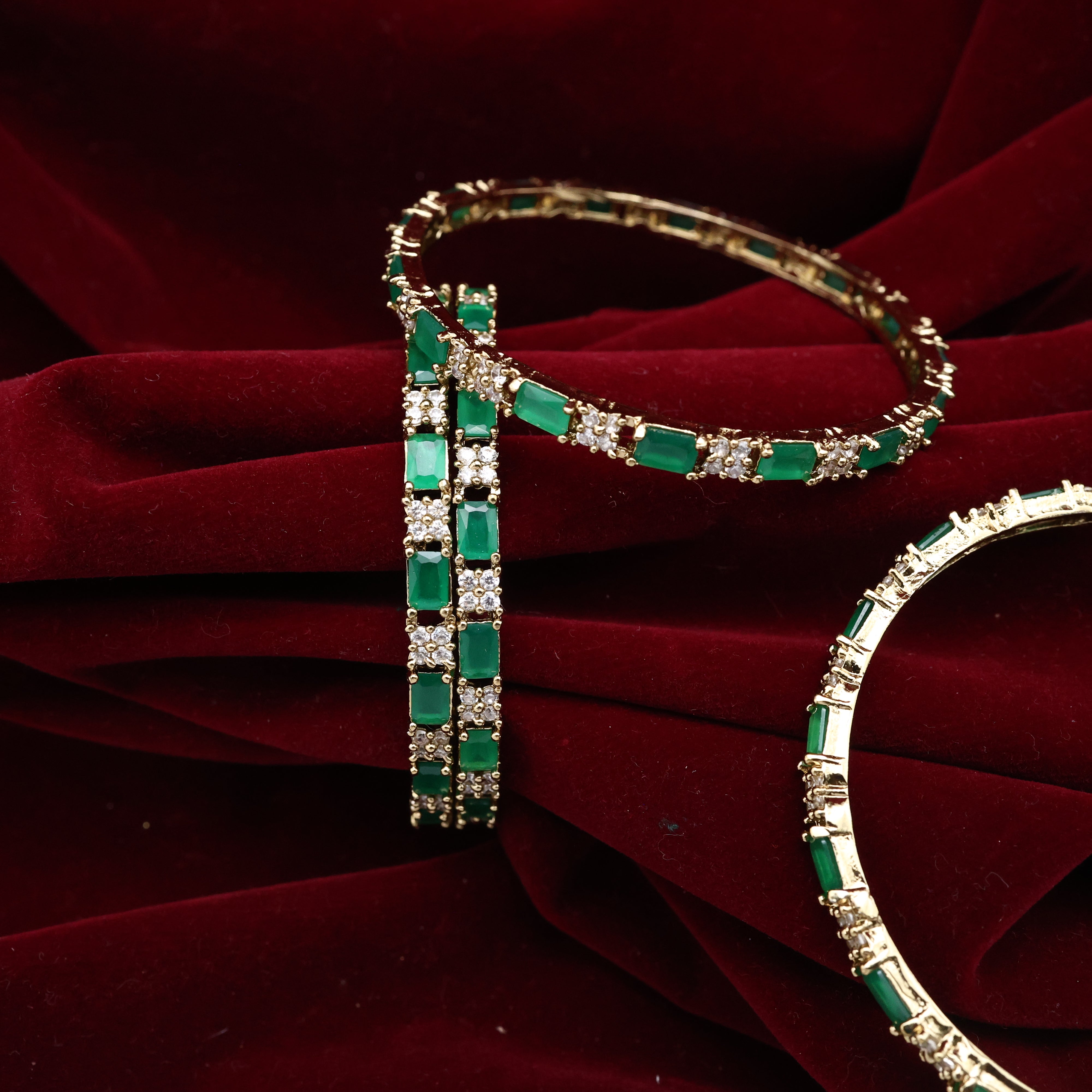 Diamond Look AD Brick Bangles