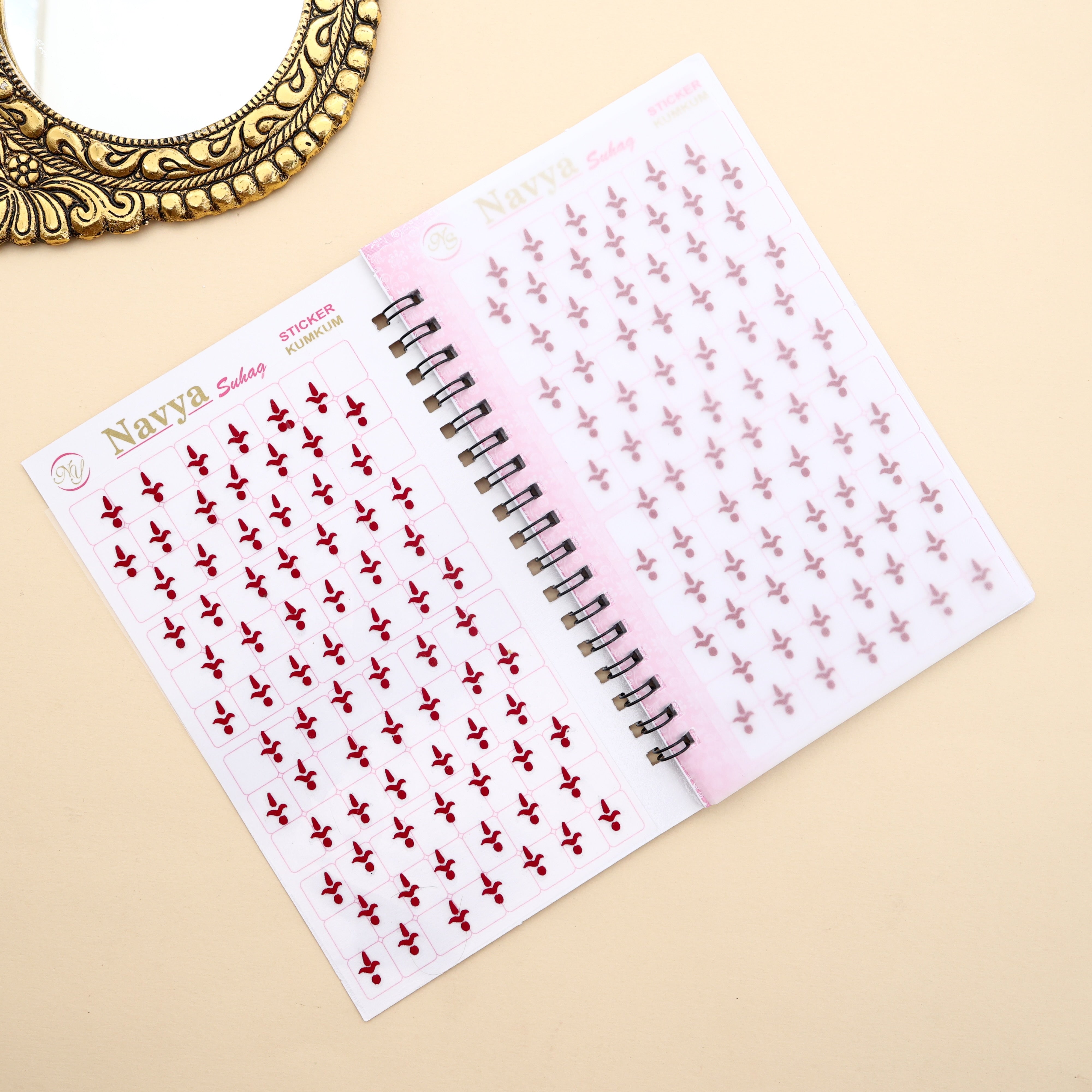 Premium Quality Kalyanam Bindi Book - 468 Maroon Bindis