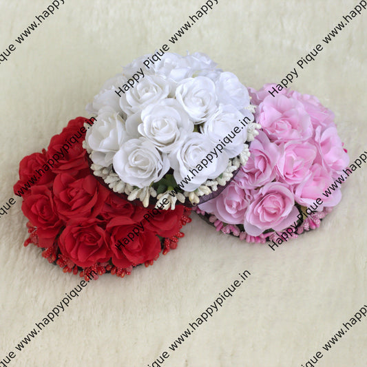 Real Look Alike Rose Artificial Flower Bridal Juda Bun