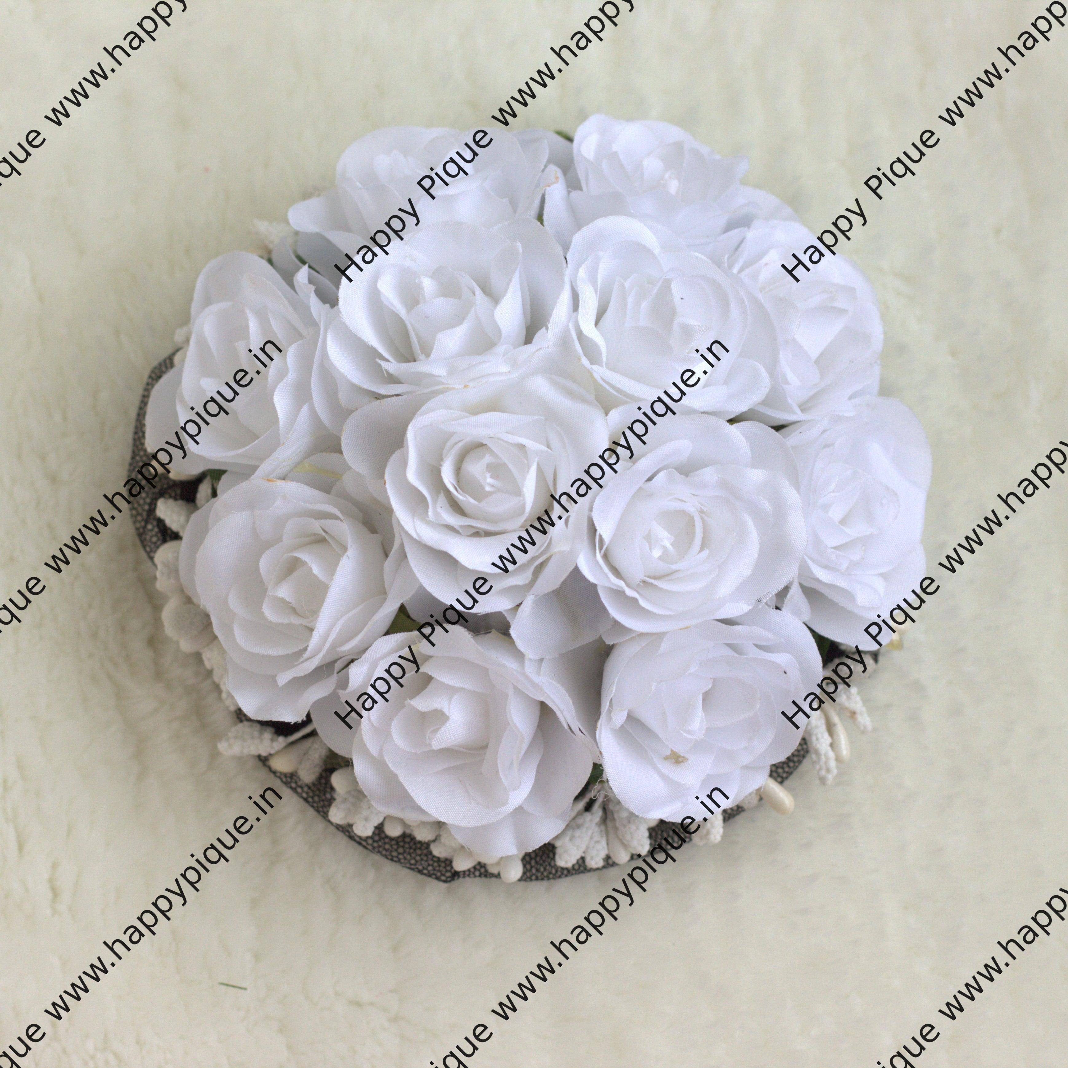 Real Look Alike Rose Artificial Flower Bridal Juda Bun