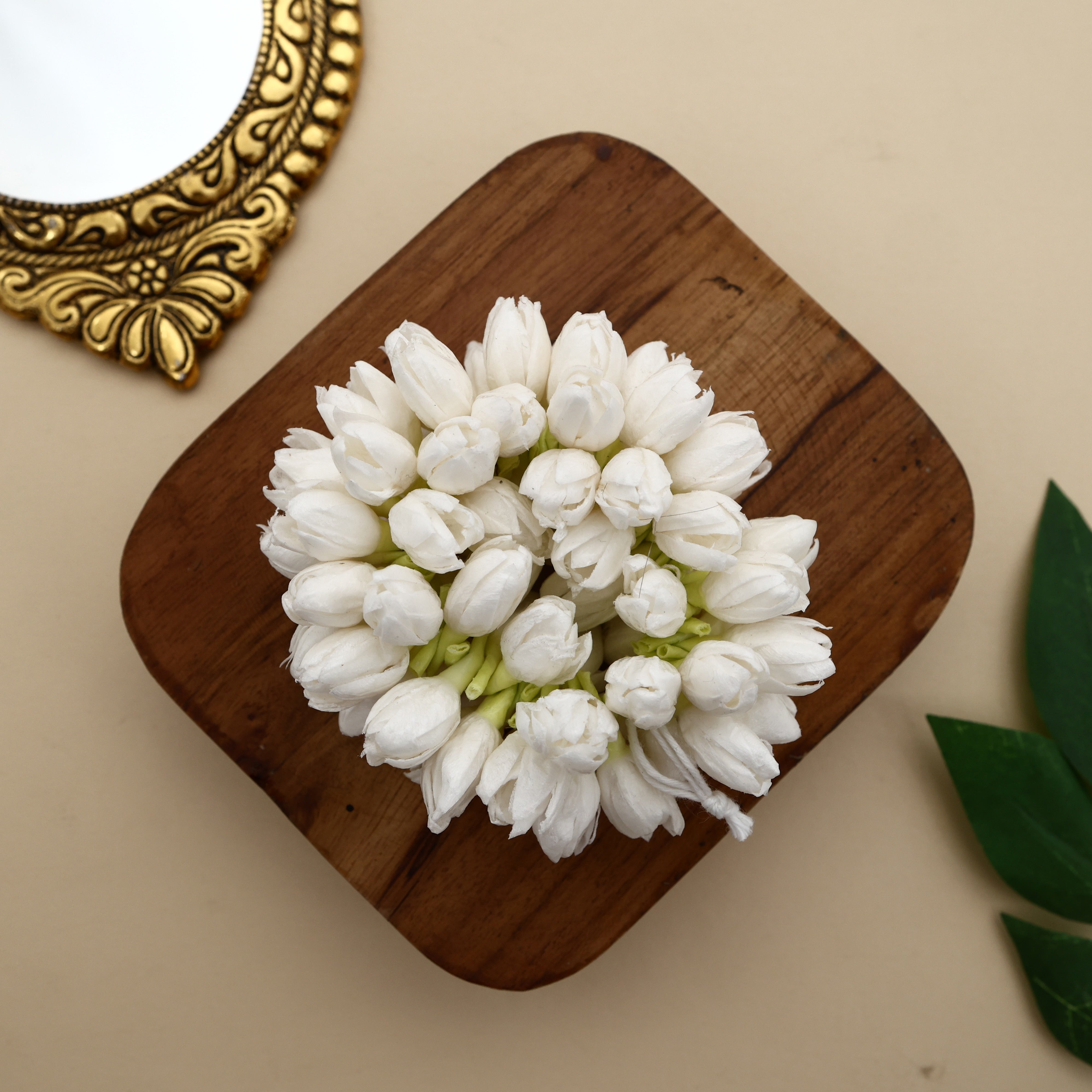 Handmade Realistic Thick Paper Based Bloomed Jasmine Sendu - Jasmine Ring