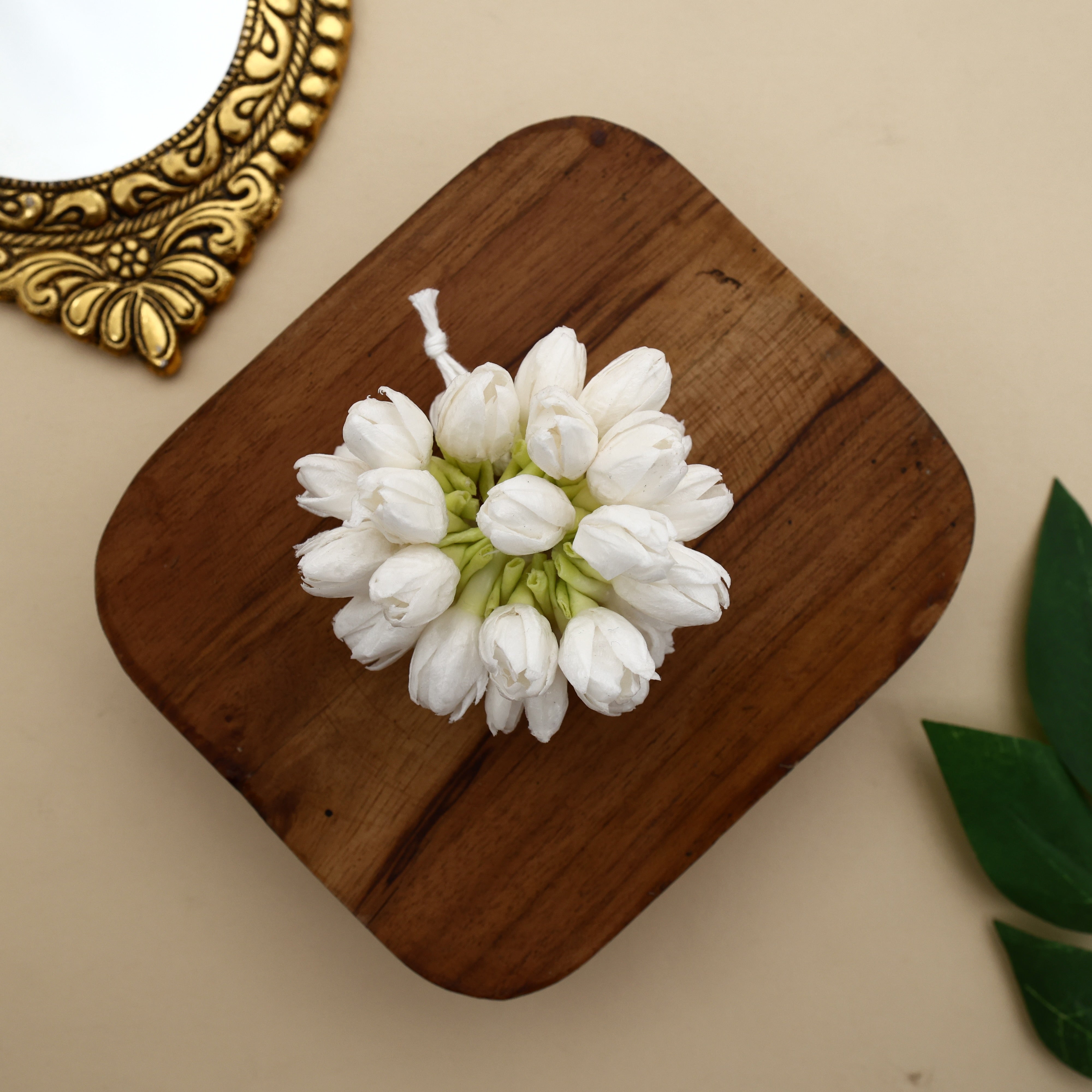 Handmade Realistic Thick Paper Based Bloomed Jasmine Sendu - Jasmine Ring