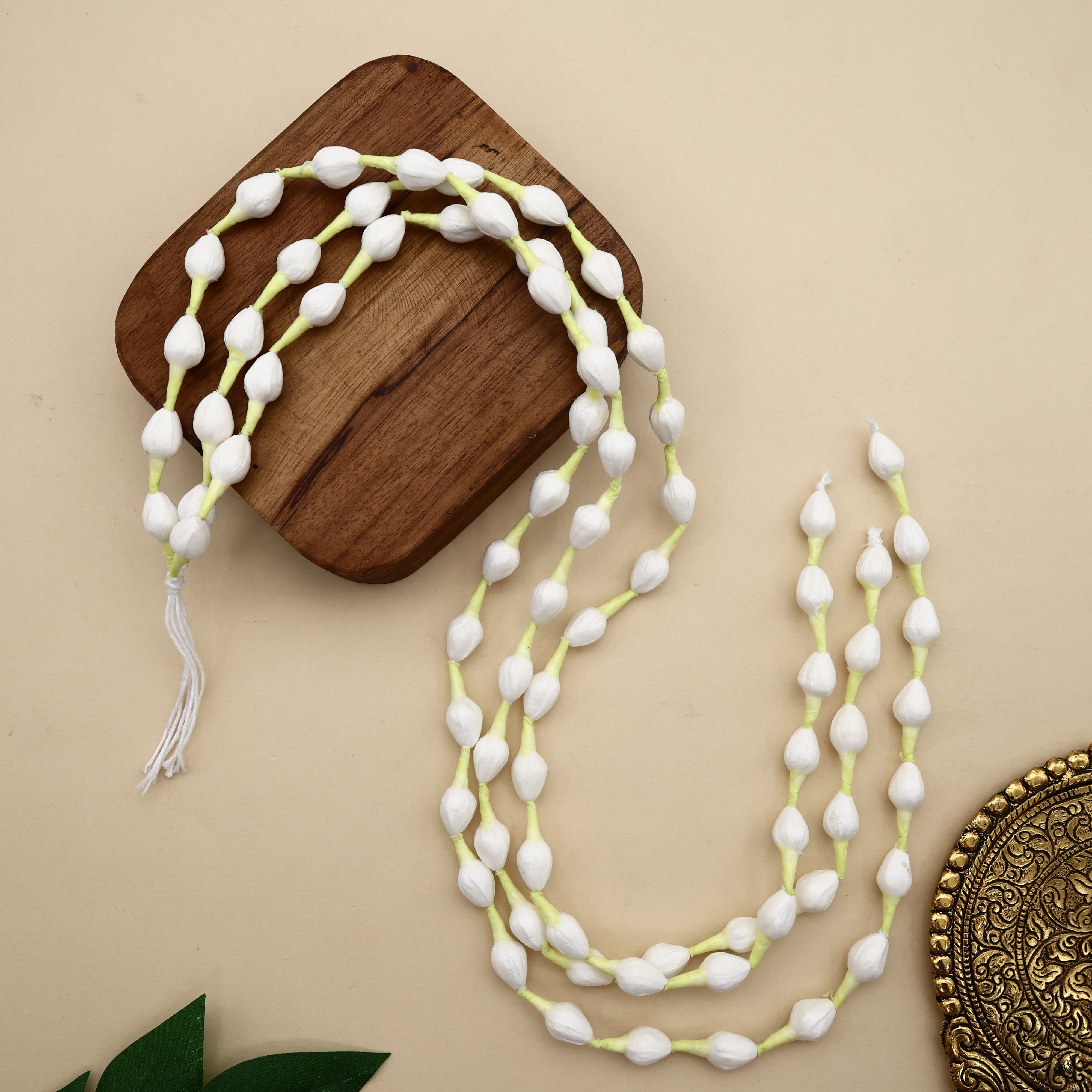 Handmade Thick Paper Based Jasmine Buds 3 Lines Jada String