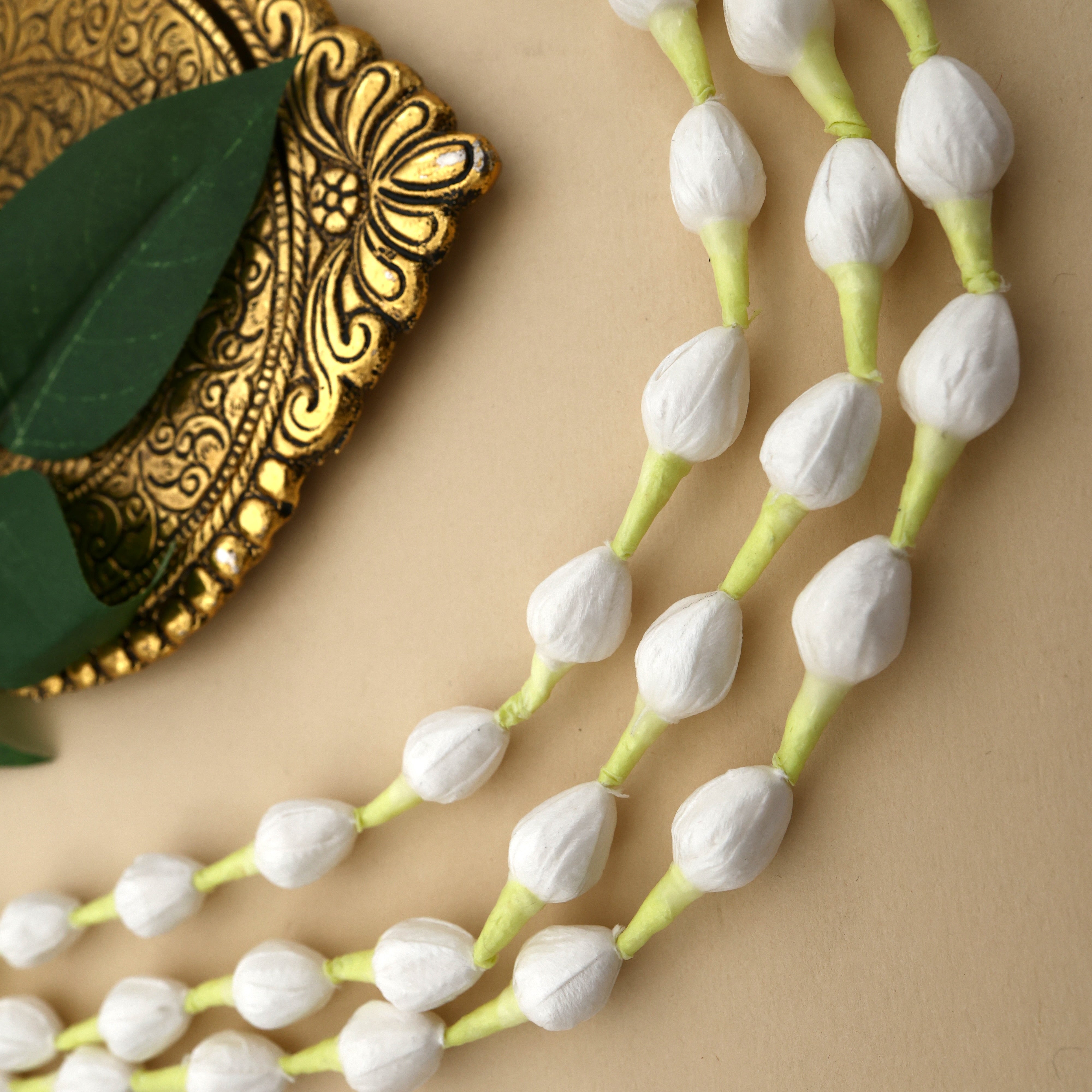 Handmade Thick Paper Based Jasmine Buds 3 Lines Jada String