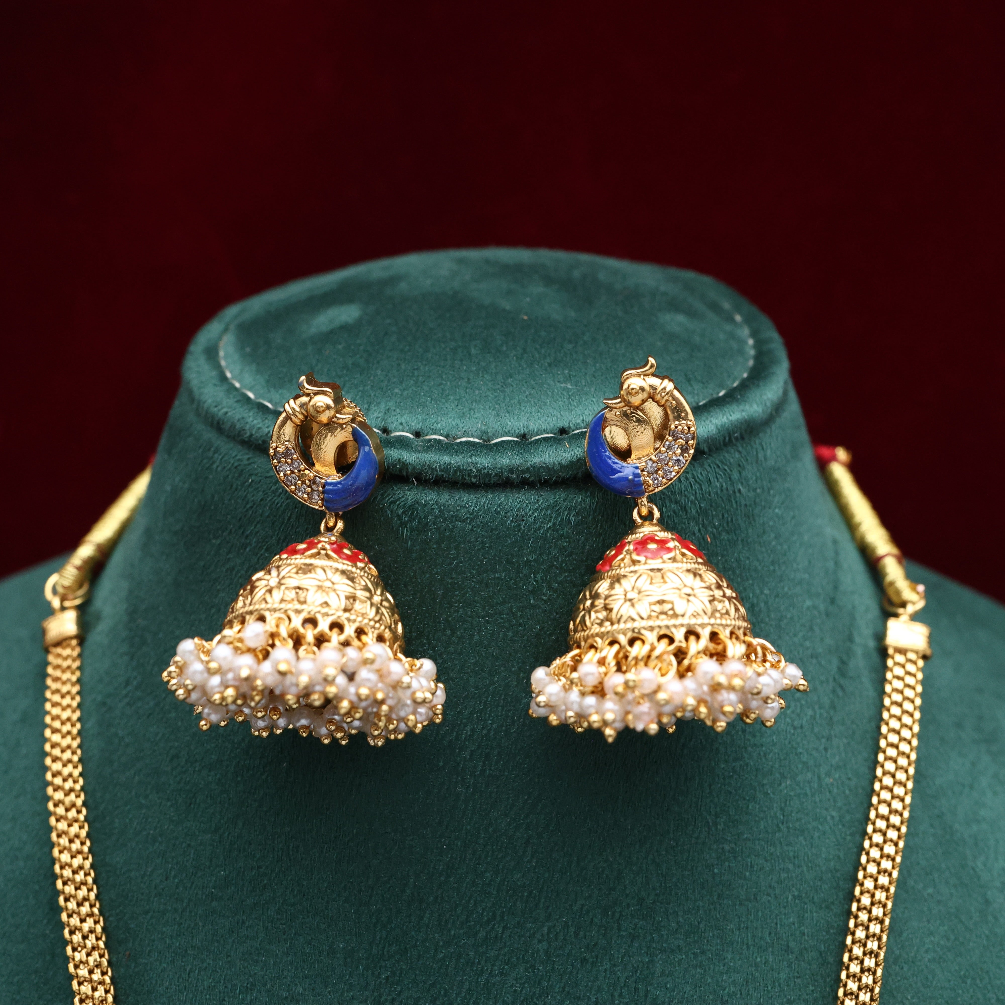 Unique Lakshmi Temple Gopuram Necklace Set