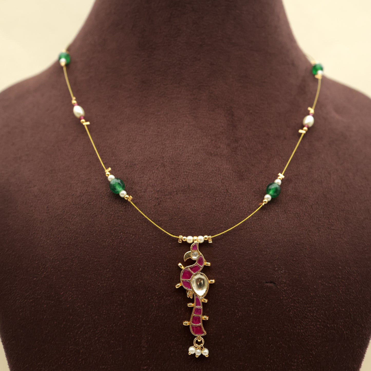 HAMSA - Handmade Jadau Kundan Invisible Necklace