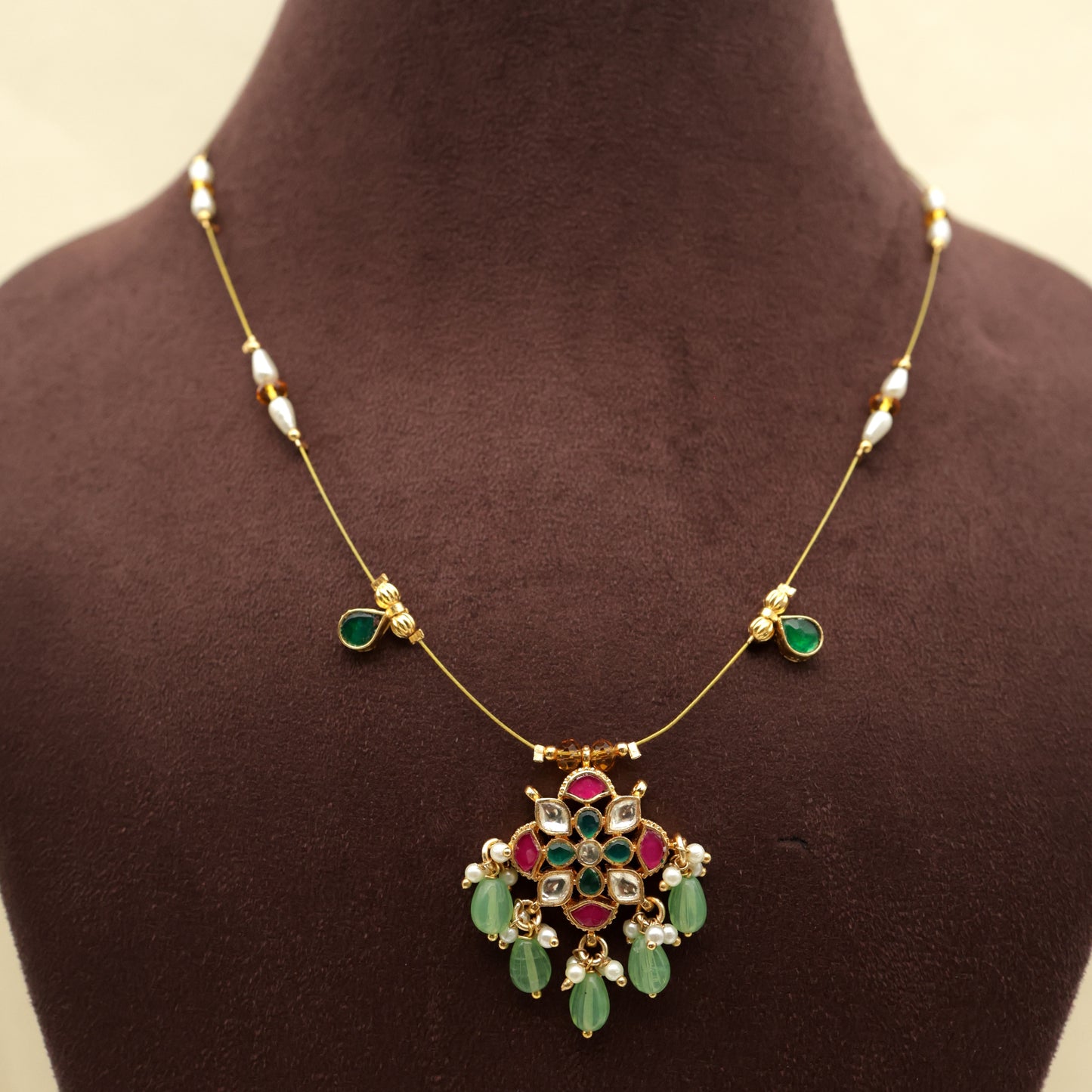 KOLAM - Handmade Jadau Kundan Invisible Necklace