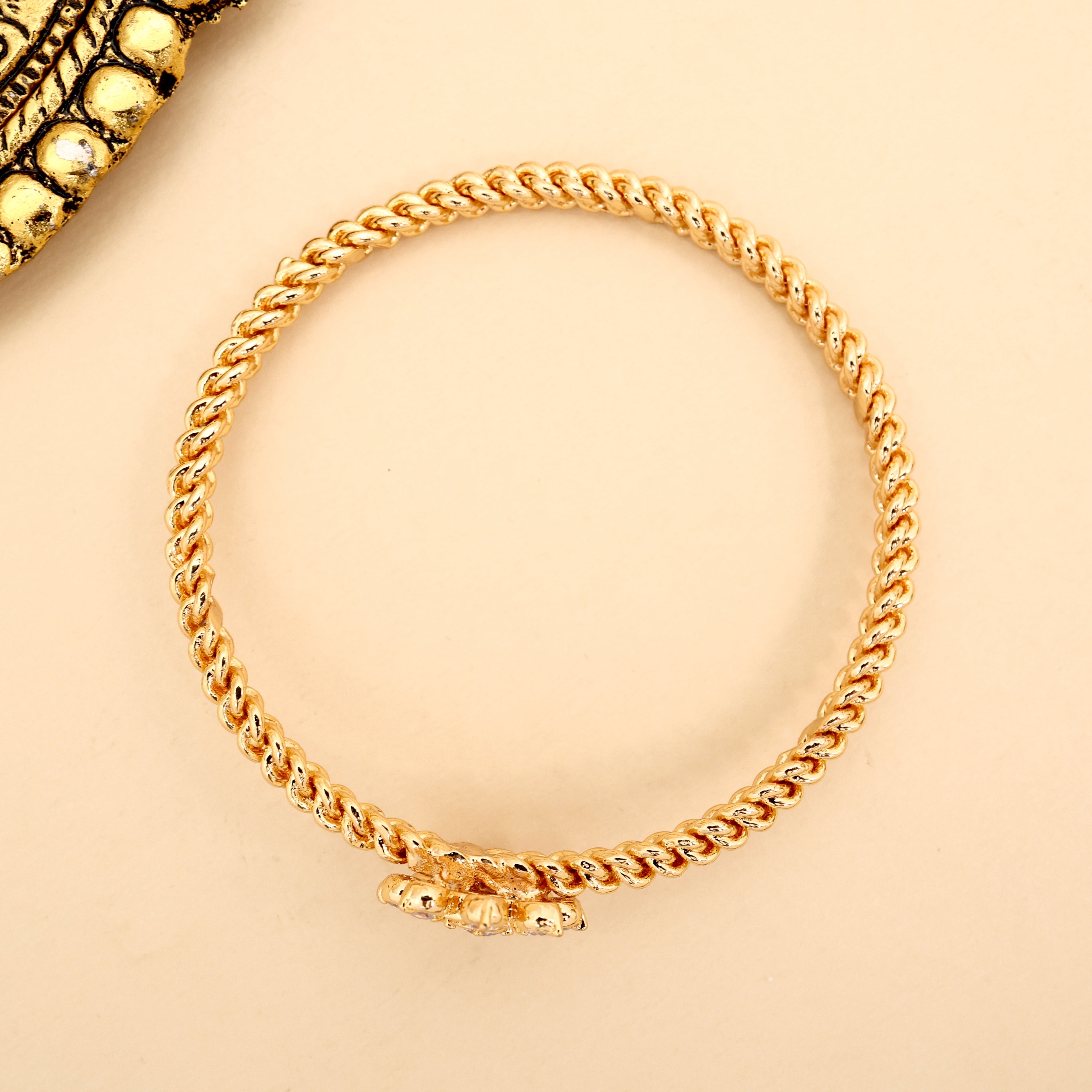 Micro Gold Polish Real Gold Look Murukku Kada Bangle