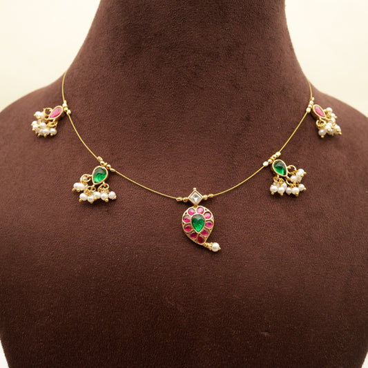 PAISLEY - Handmade Jadau Kundan Invisible Necklace