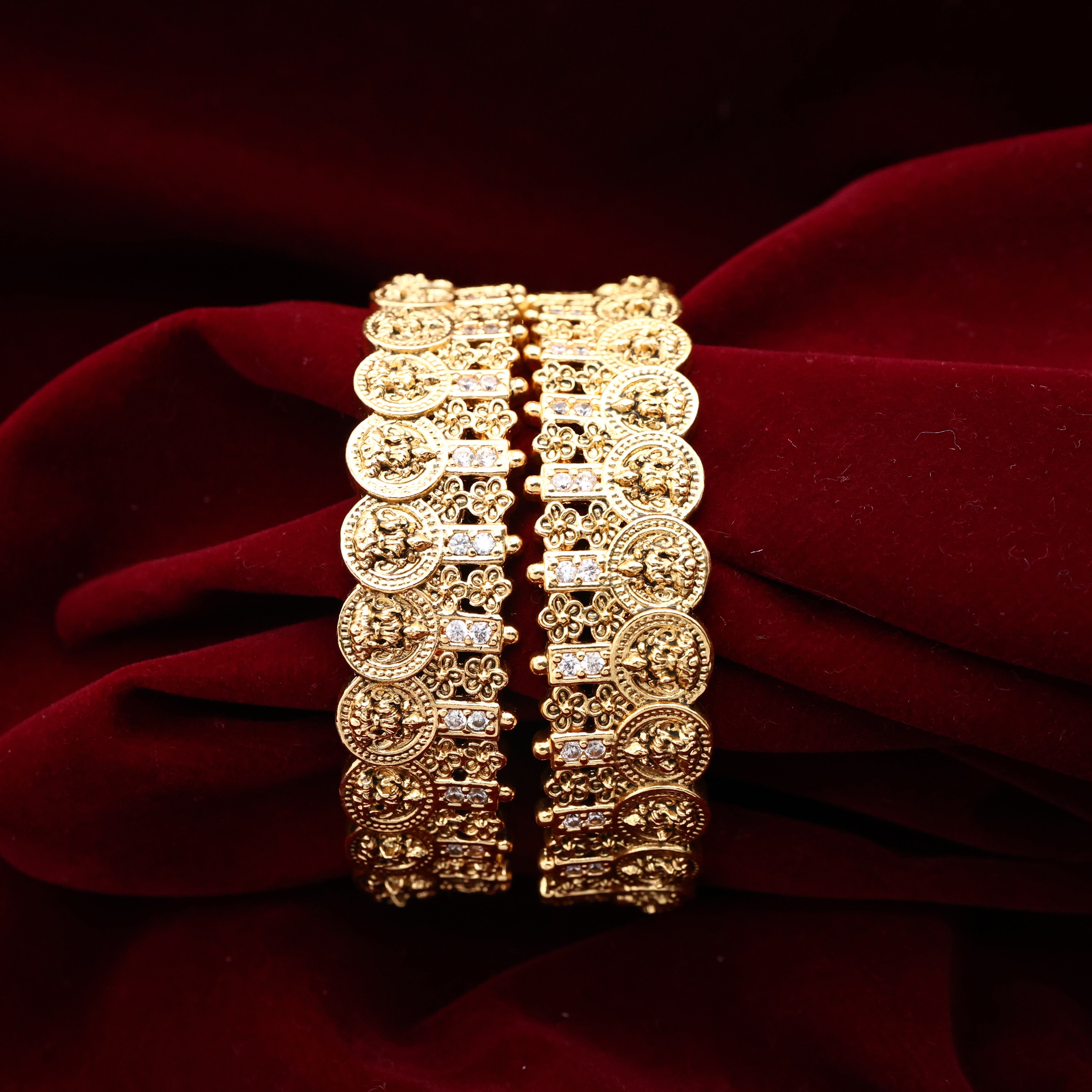 Premium Lakshmi Coin Thick Bridal Bangles