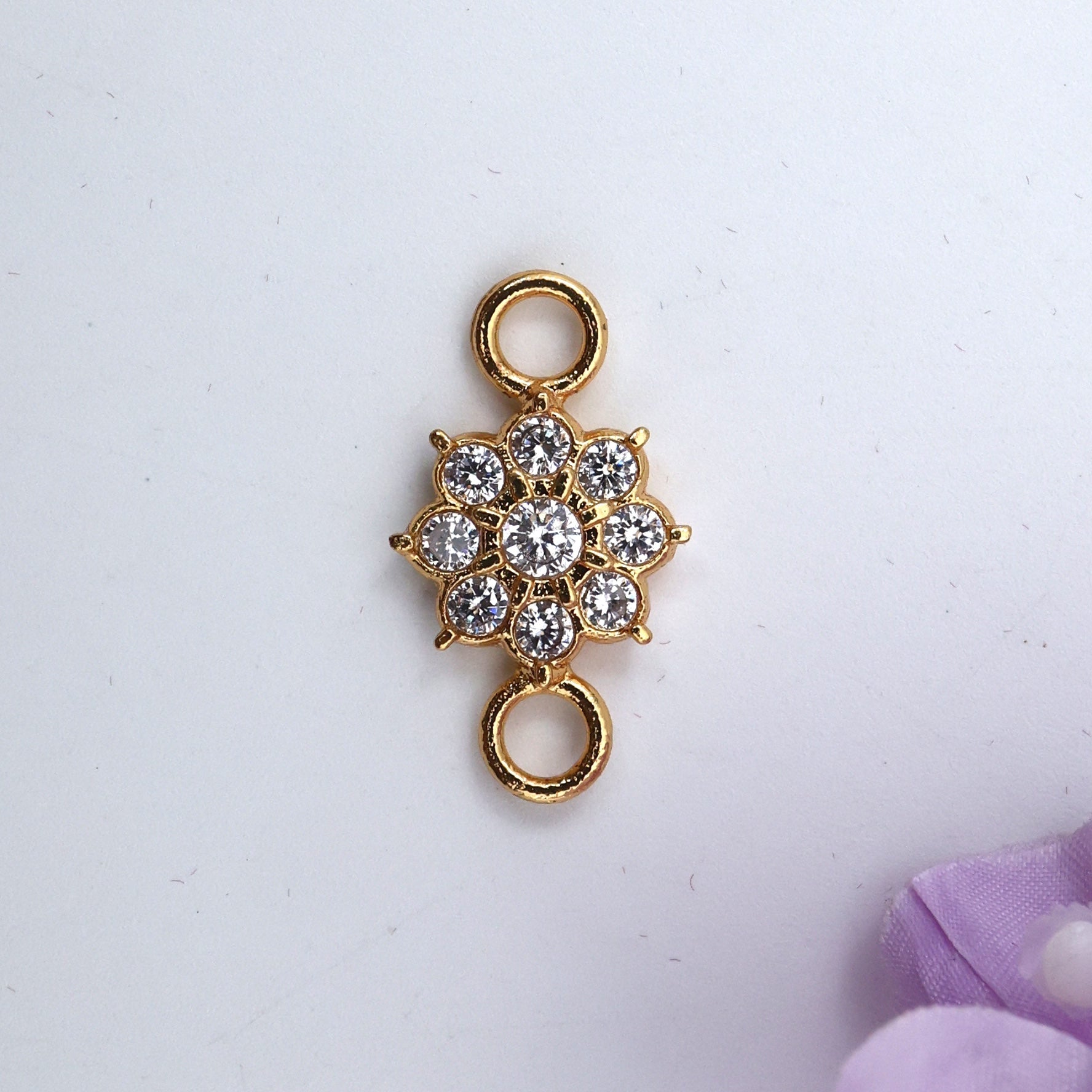 Diamond Look 9 Stones Flower Mogappu Pendant