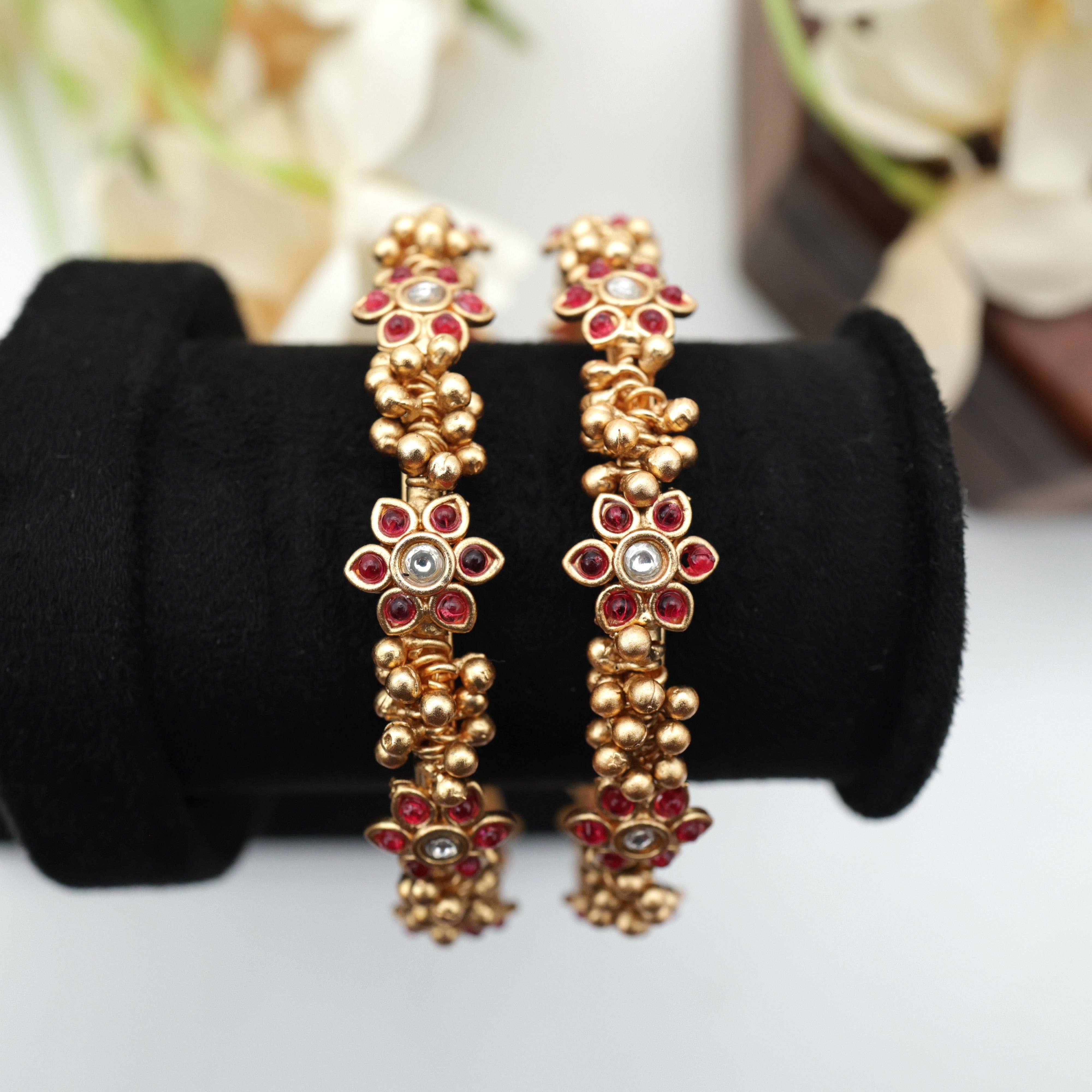 Antique Nagas Bridal Kemp Flower Bangles