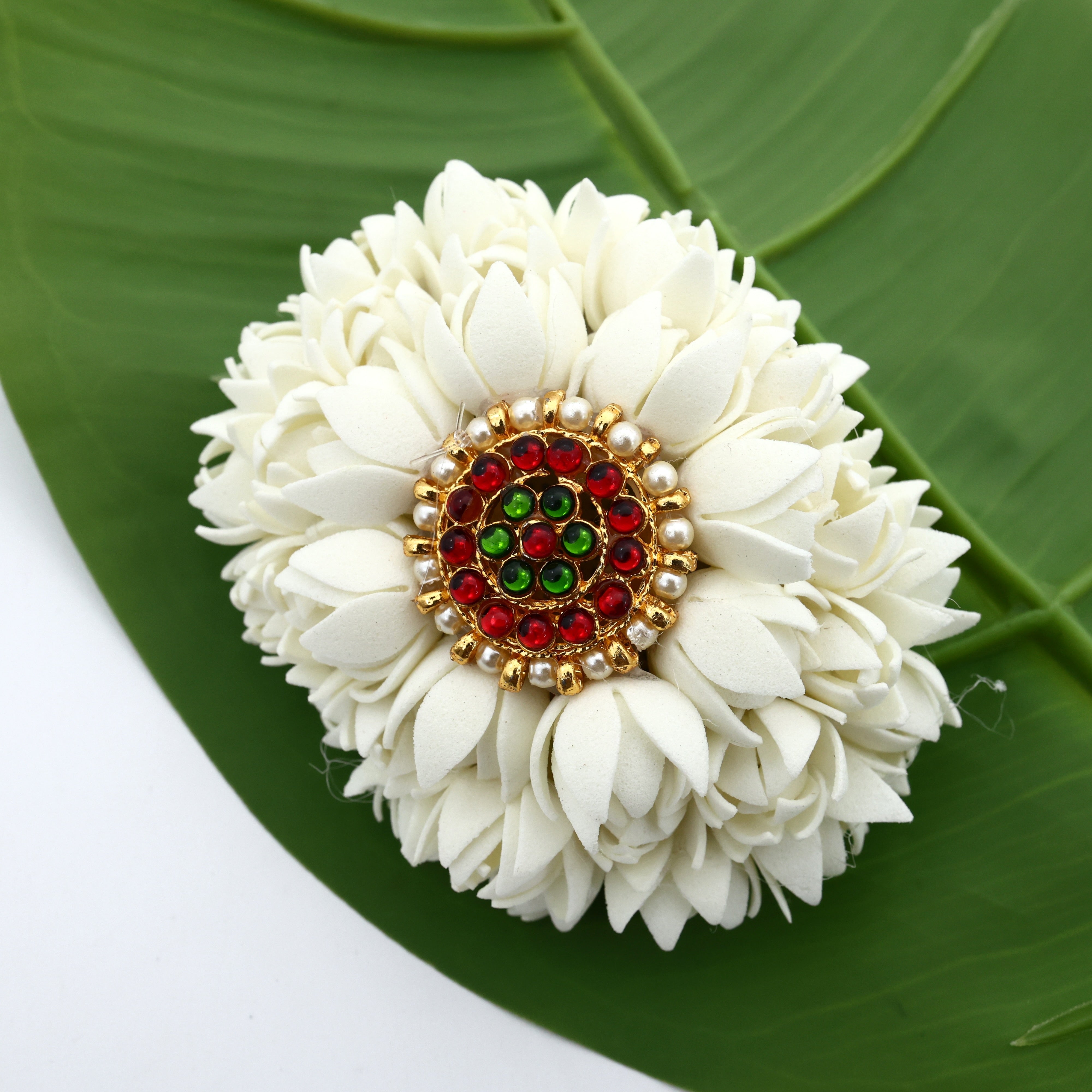 Handmade Foam 3 Layer Bloomed Jasmine Small Kemp Suryan French Barrette Hair Clip