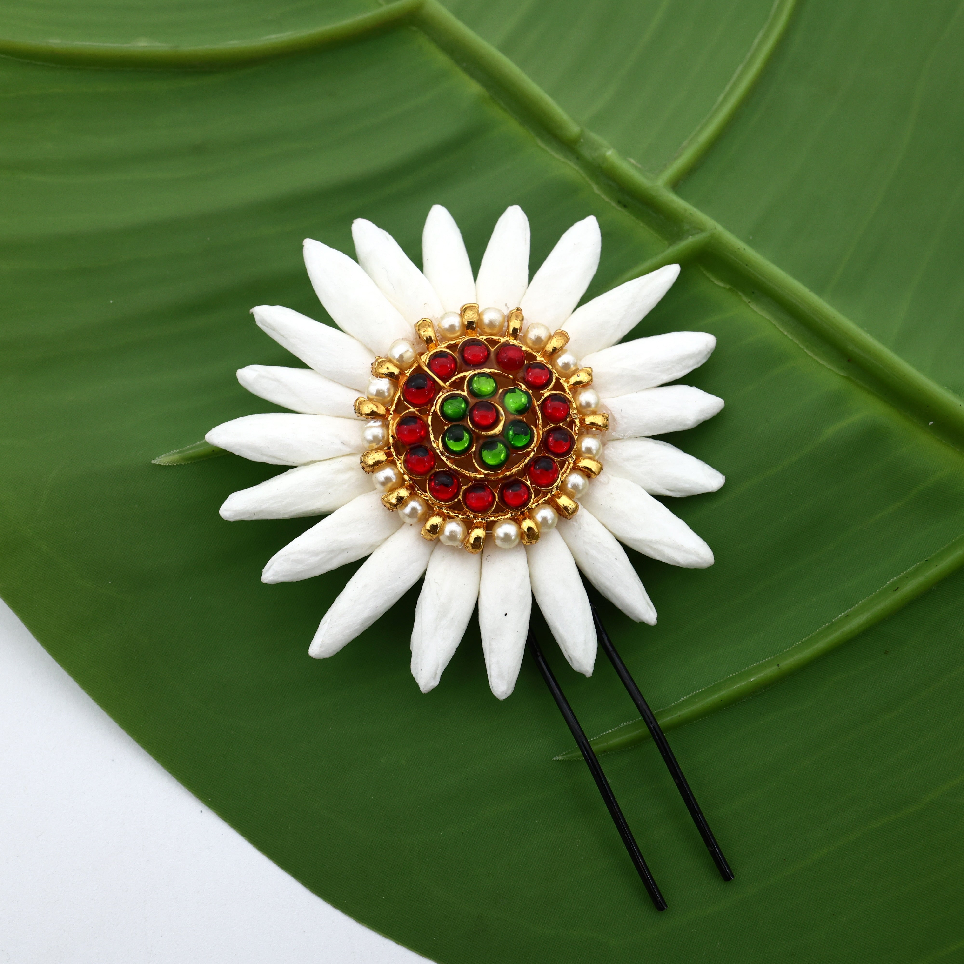 Handmade Kemp Suryan Mullai Mottu Hair U Pin