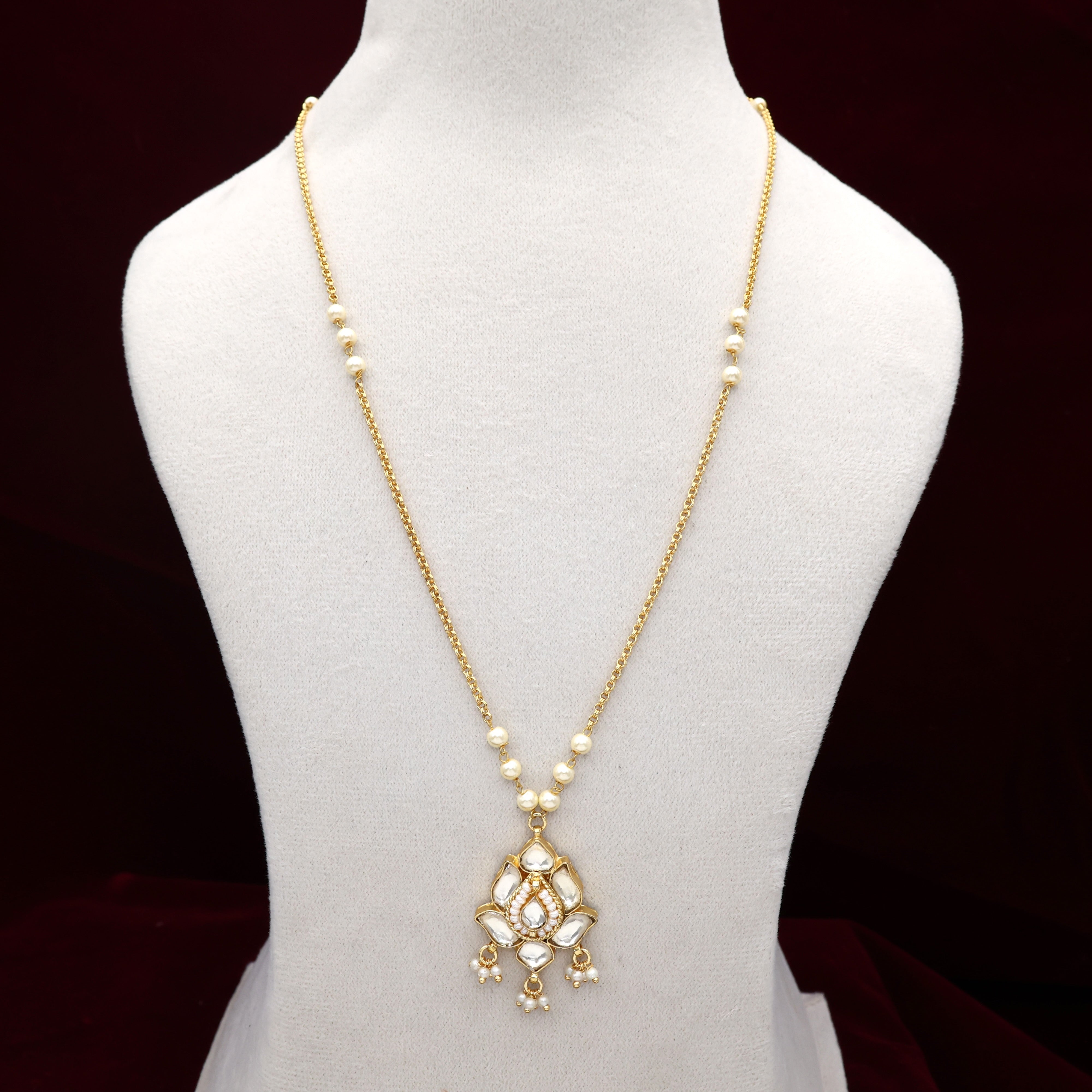 Premium Pachi Kundan Tamara Pendant Chain
