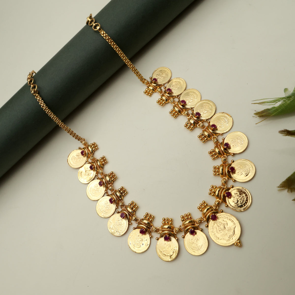 Laxmi Roop Gold Real Gold Tone Traditional Kerala Lakshmi Coin Bridal Necklace – Happy ...