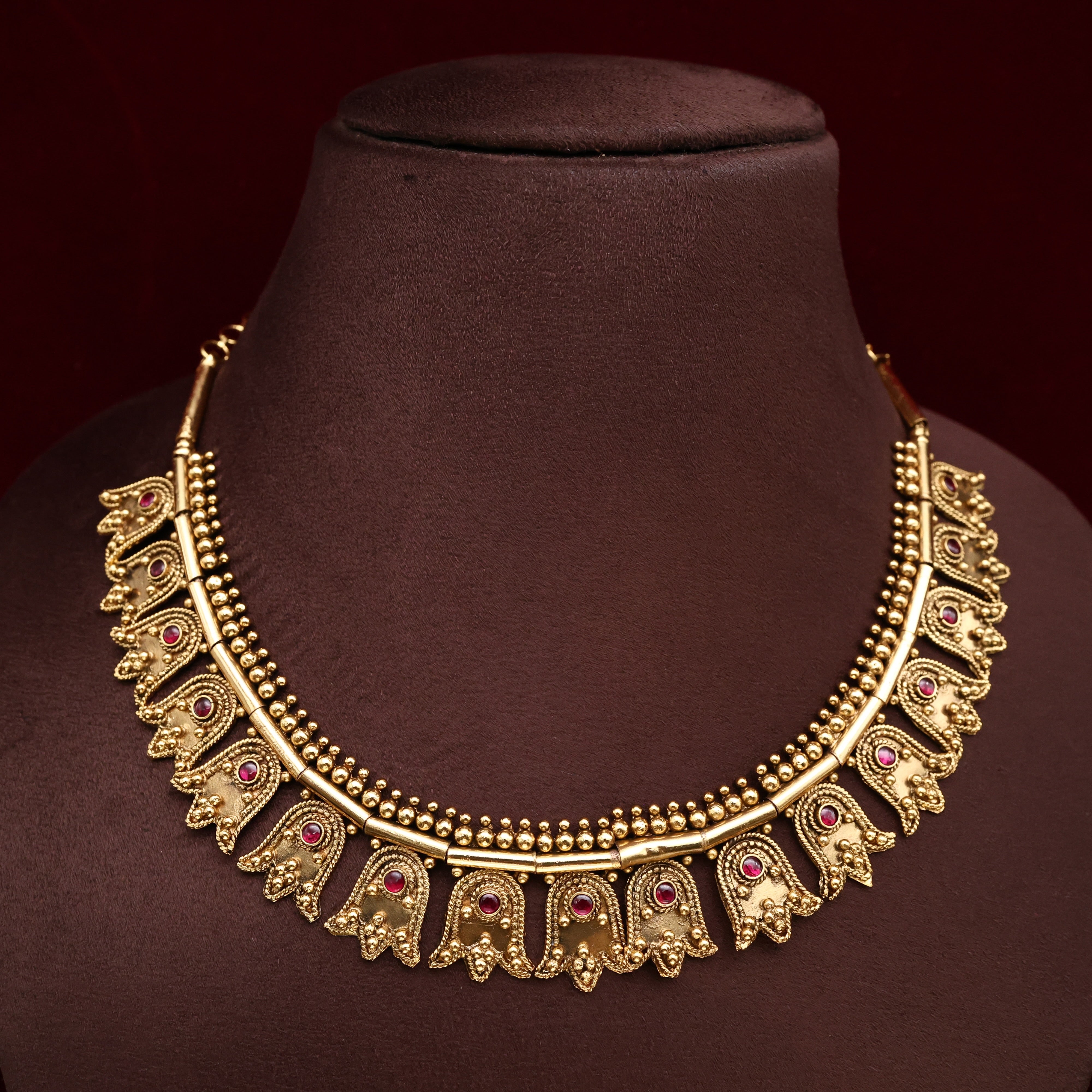 Antique Gold Kemp Flower Traditional Kerala Necklace