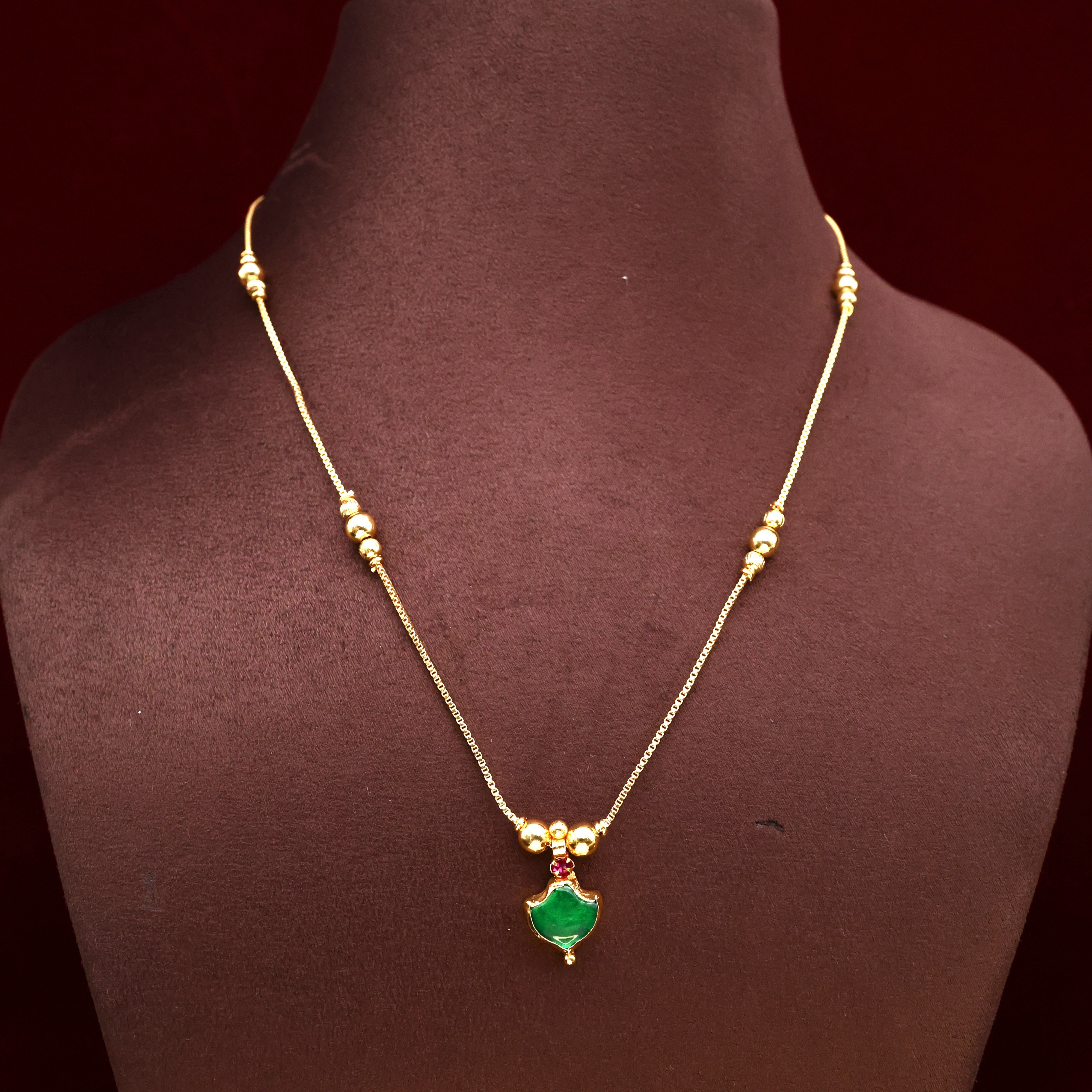 REAL GOLD TONE TRADITIONAL KERALA SINGLE PALAKKA DOLLAR CHAIN