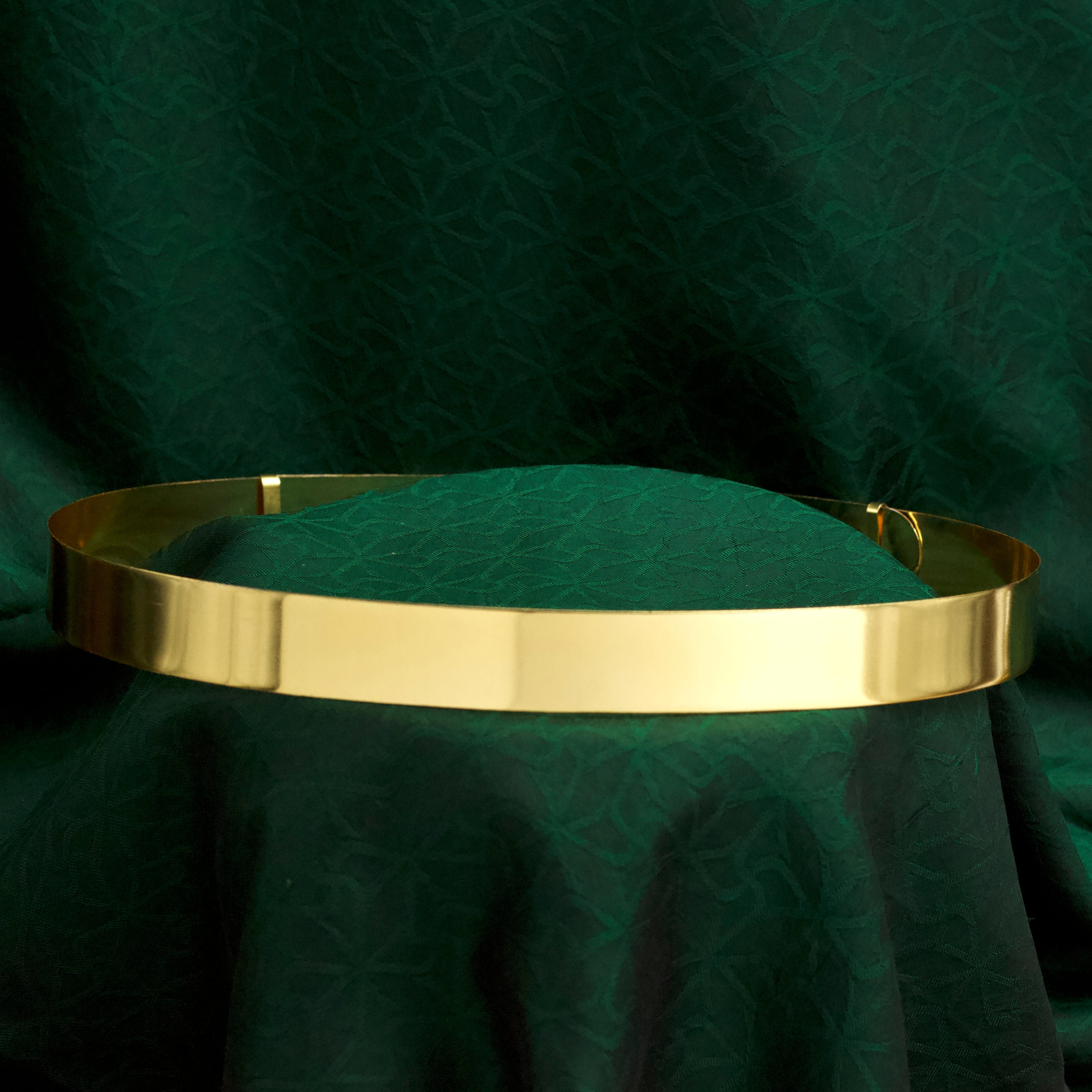 Real Gold Tone Contemporary Plain Hip Belt