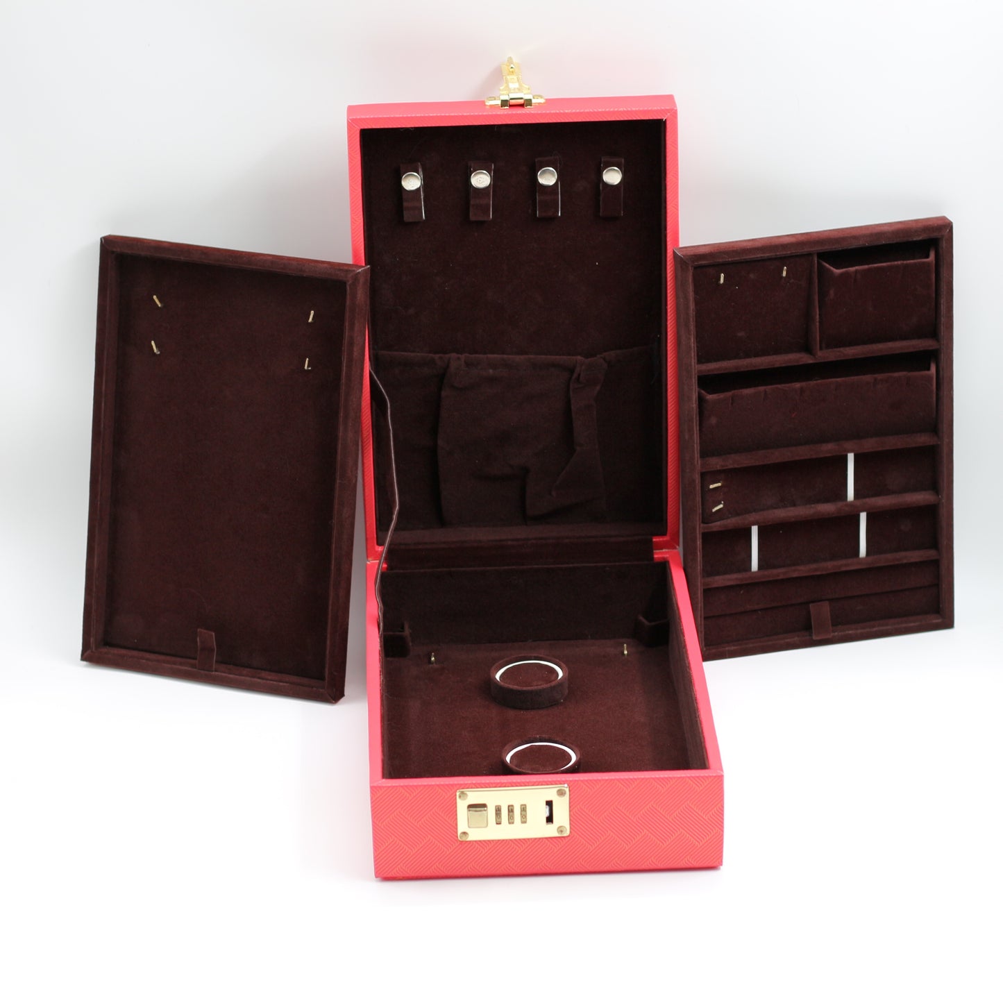 3 Layer Portable Number Lock Jewellery Storage Organiser