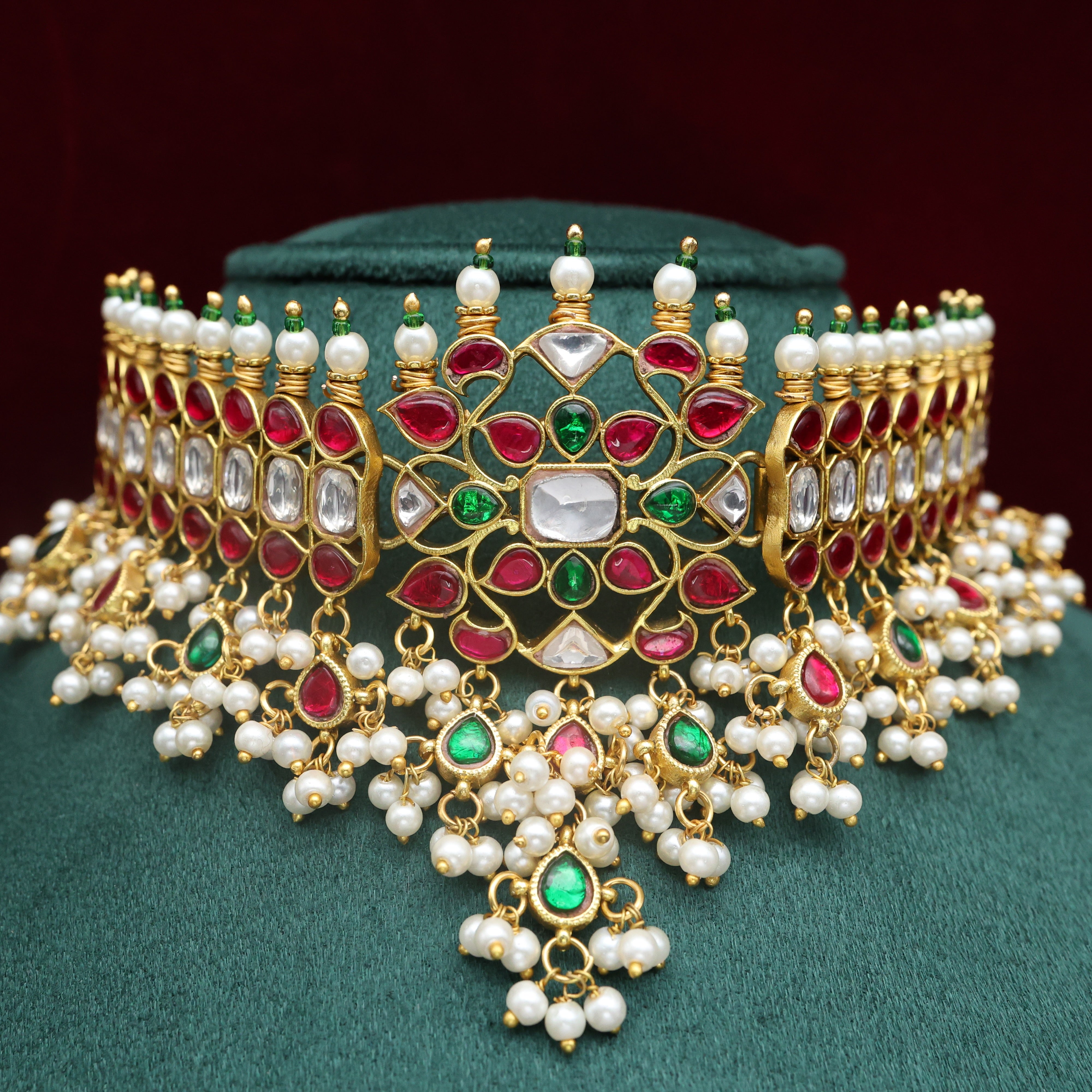 Premium Jadau Kundan Floral Bridal Choker
