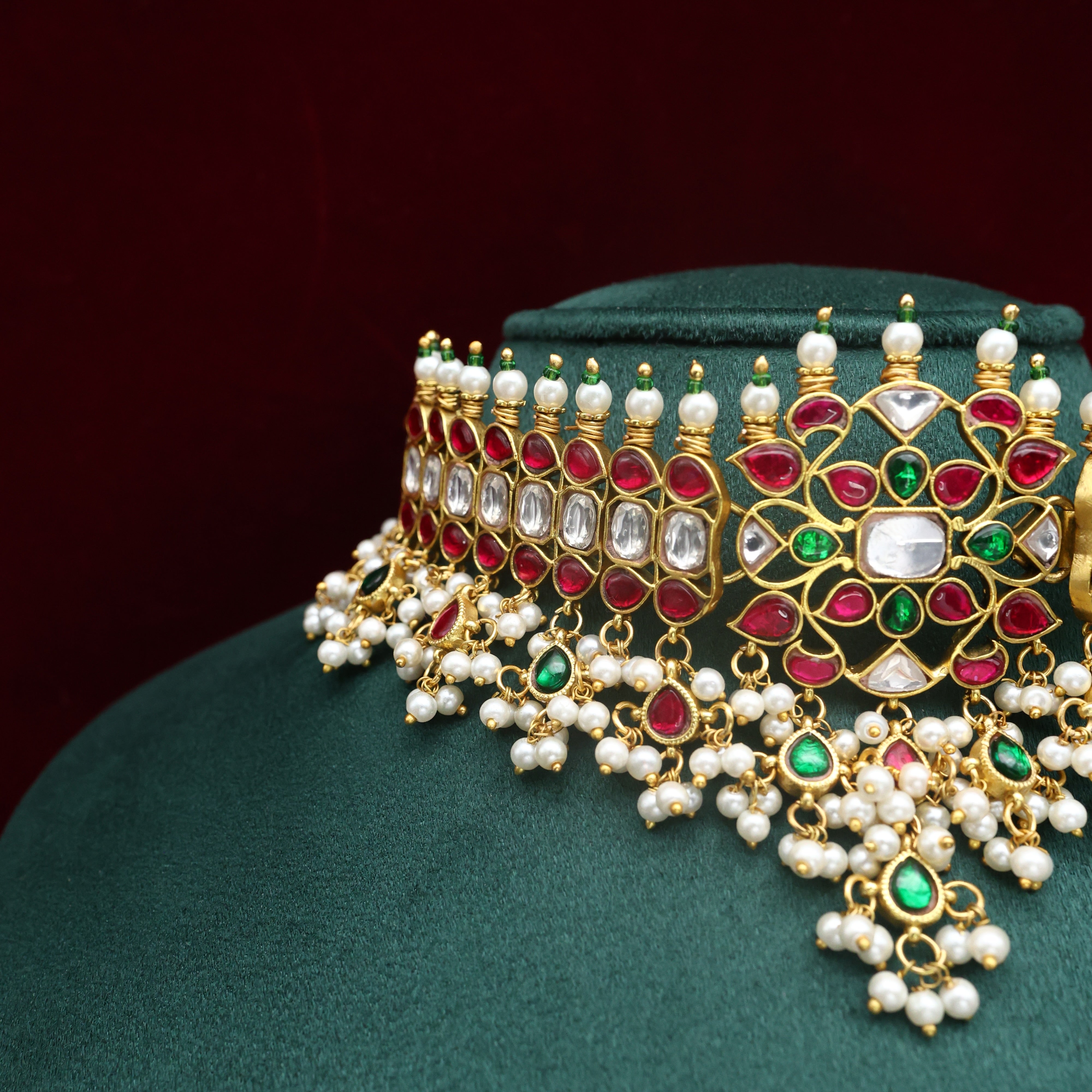 Premium Jadau Kundan Floral Bridal Choker