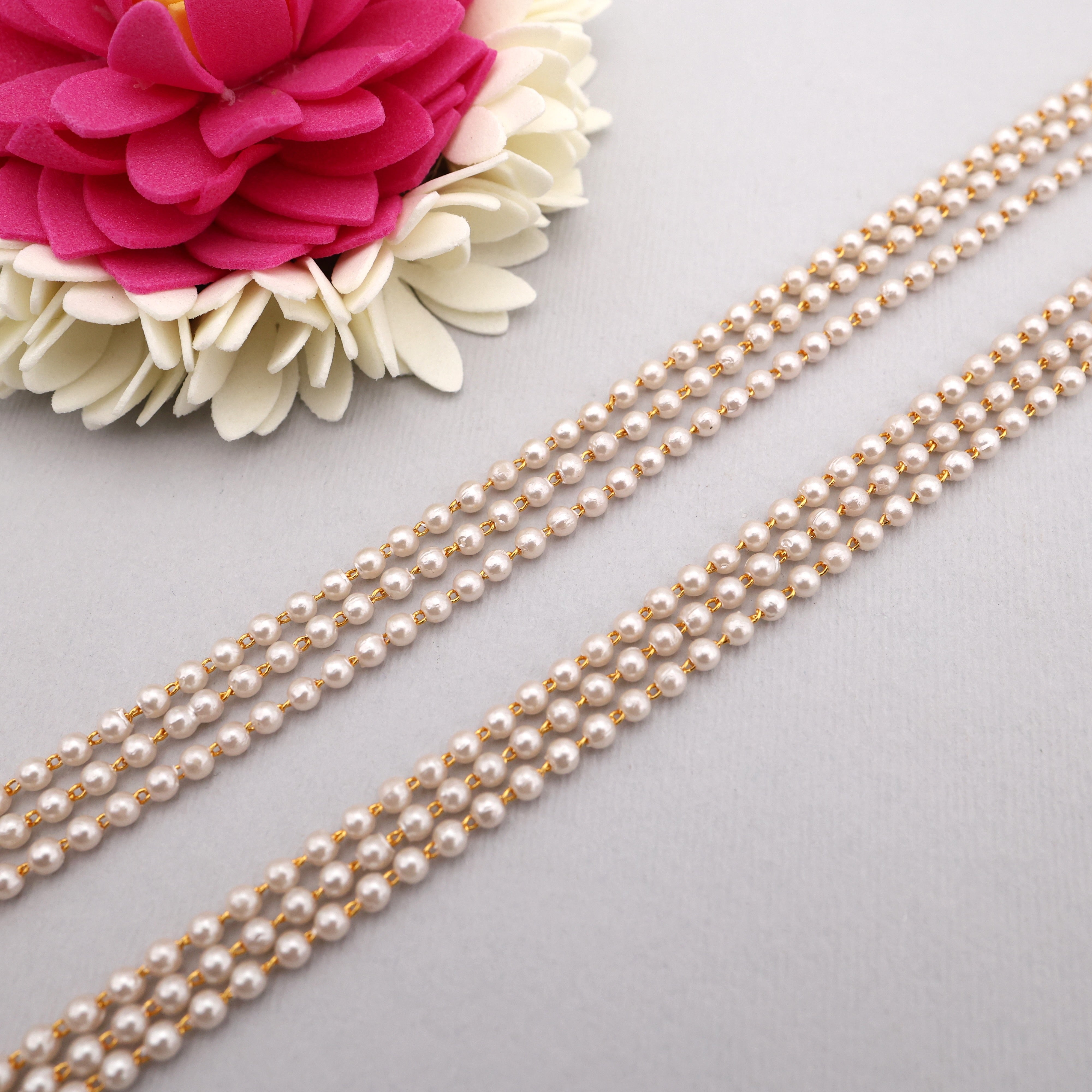 Long 3 Line Pearl Maatal Hair Accessory