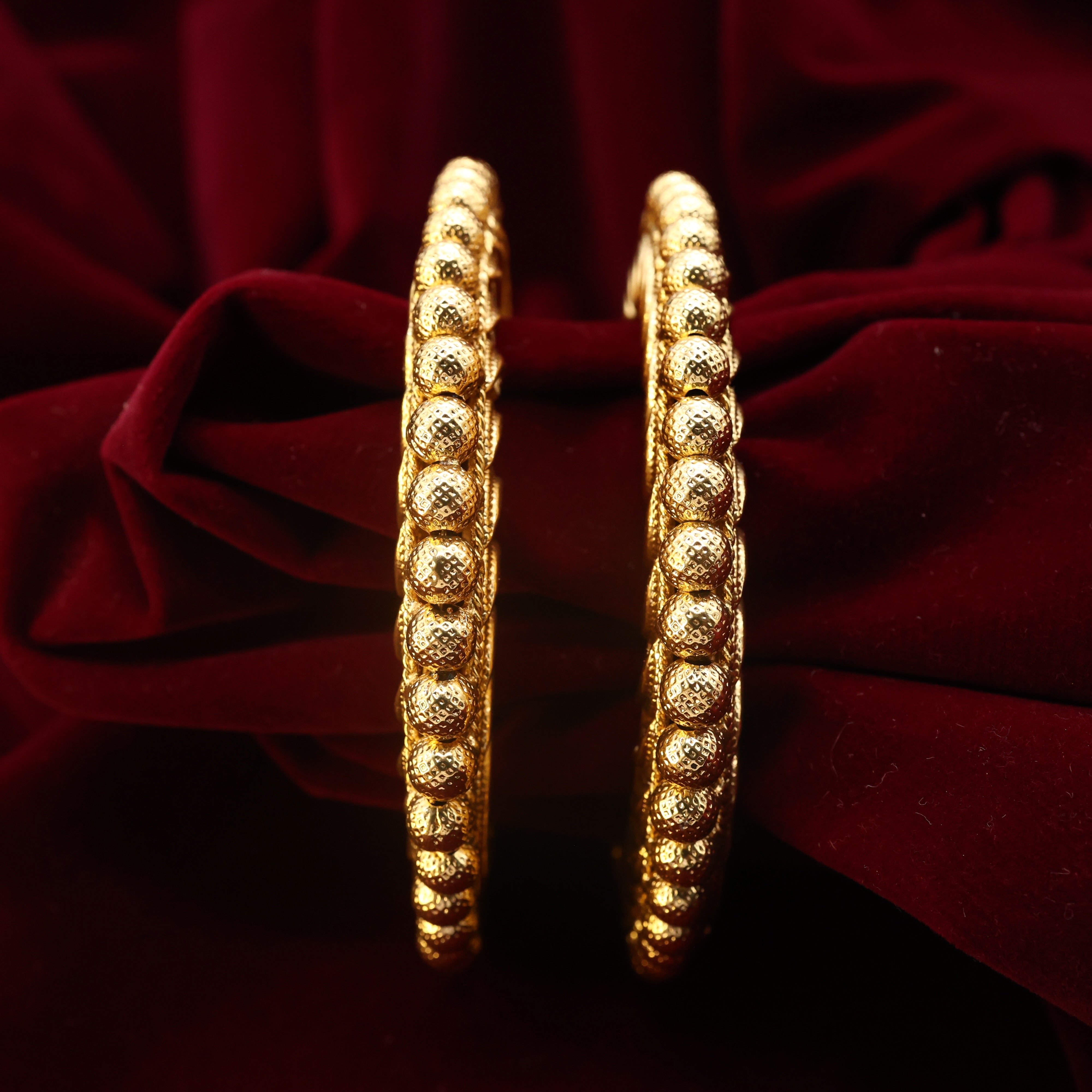 Premium Antique Gold Tone Thick Bridal Border Bangles