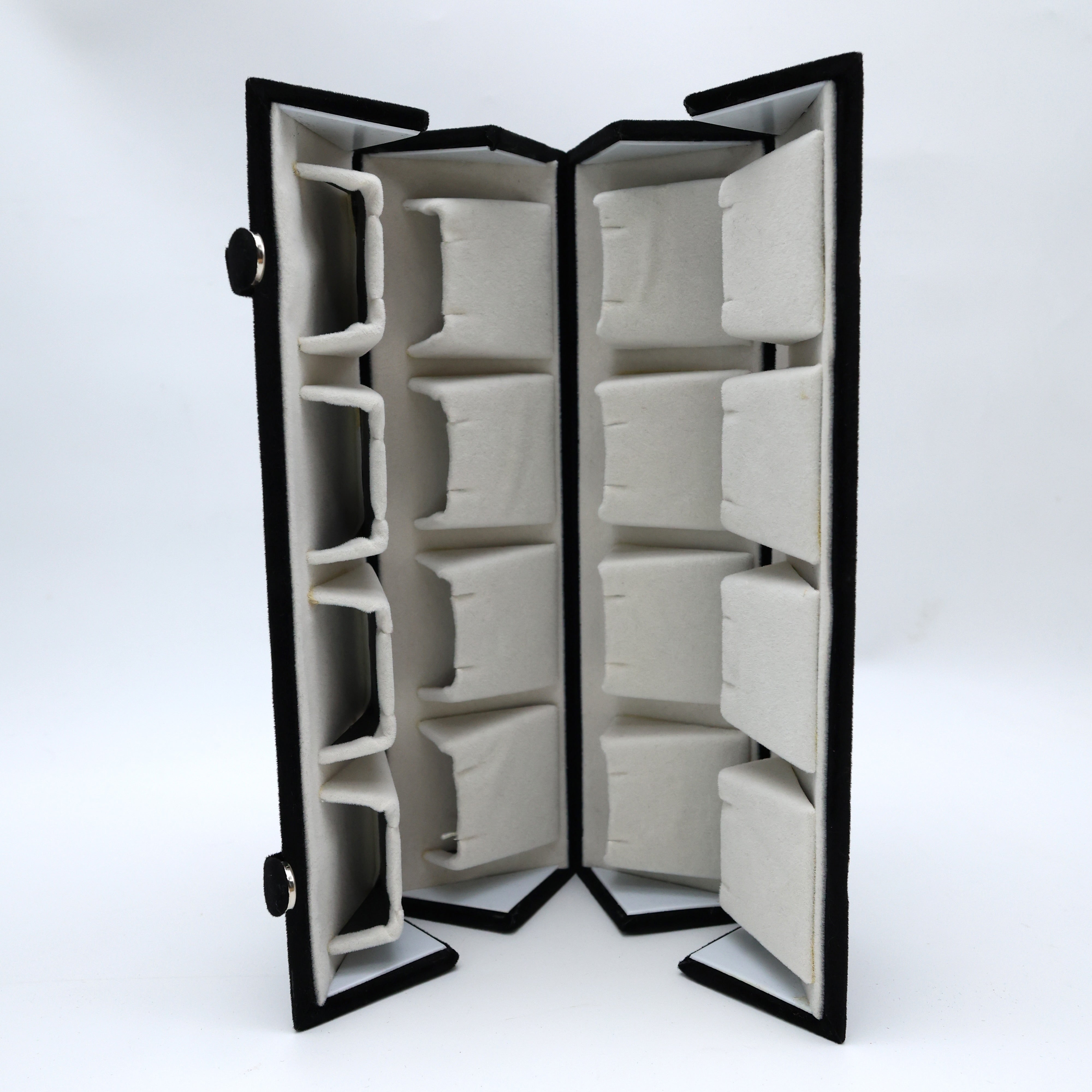 Foldable 16 Slots Earrings Organiser Box - Black