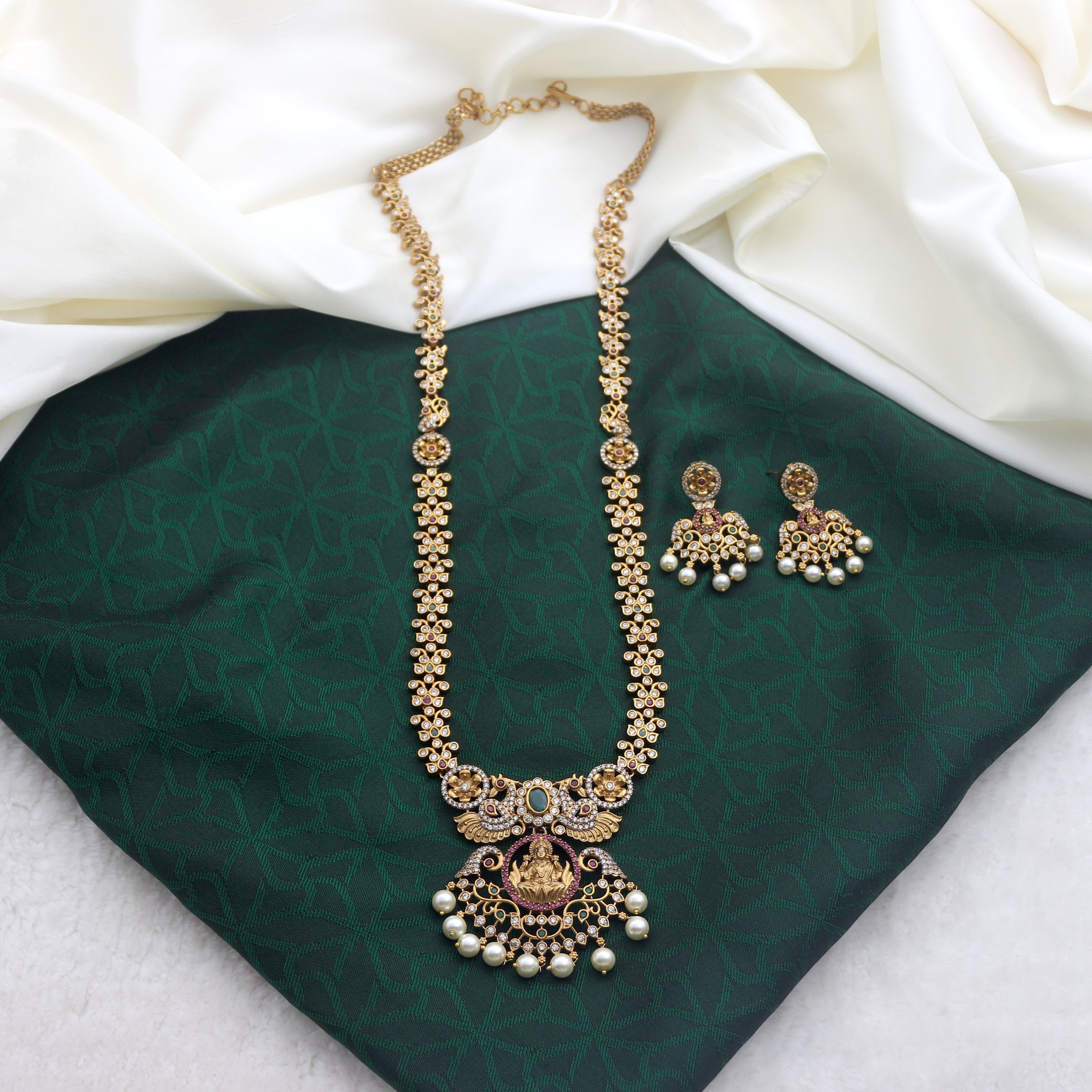 Antique Matte AD Lakshmi Bridal Haaram