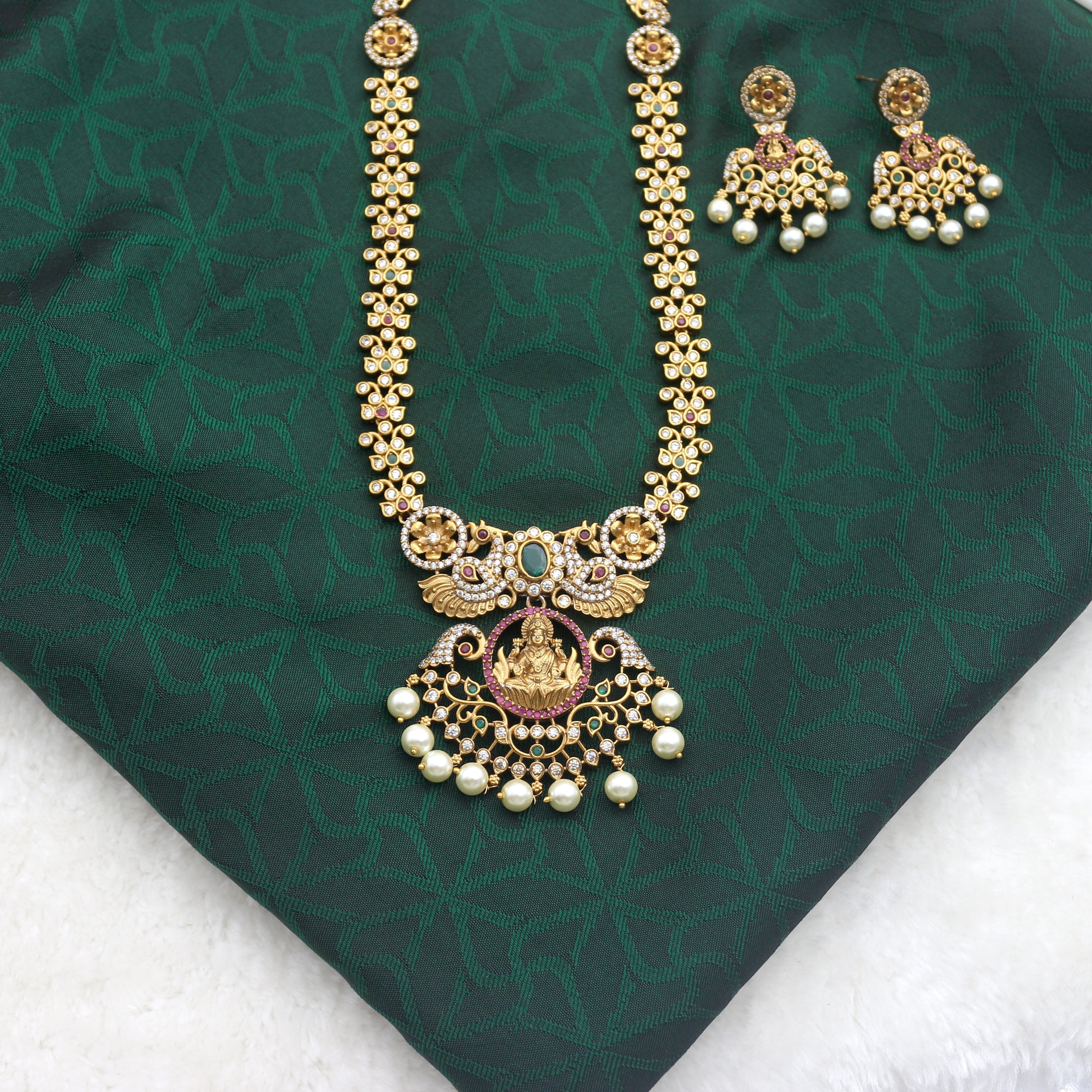 Antique Matte AD Lakshmi Bridal Haaram