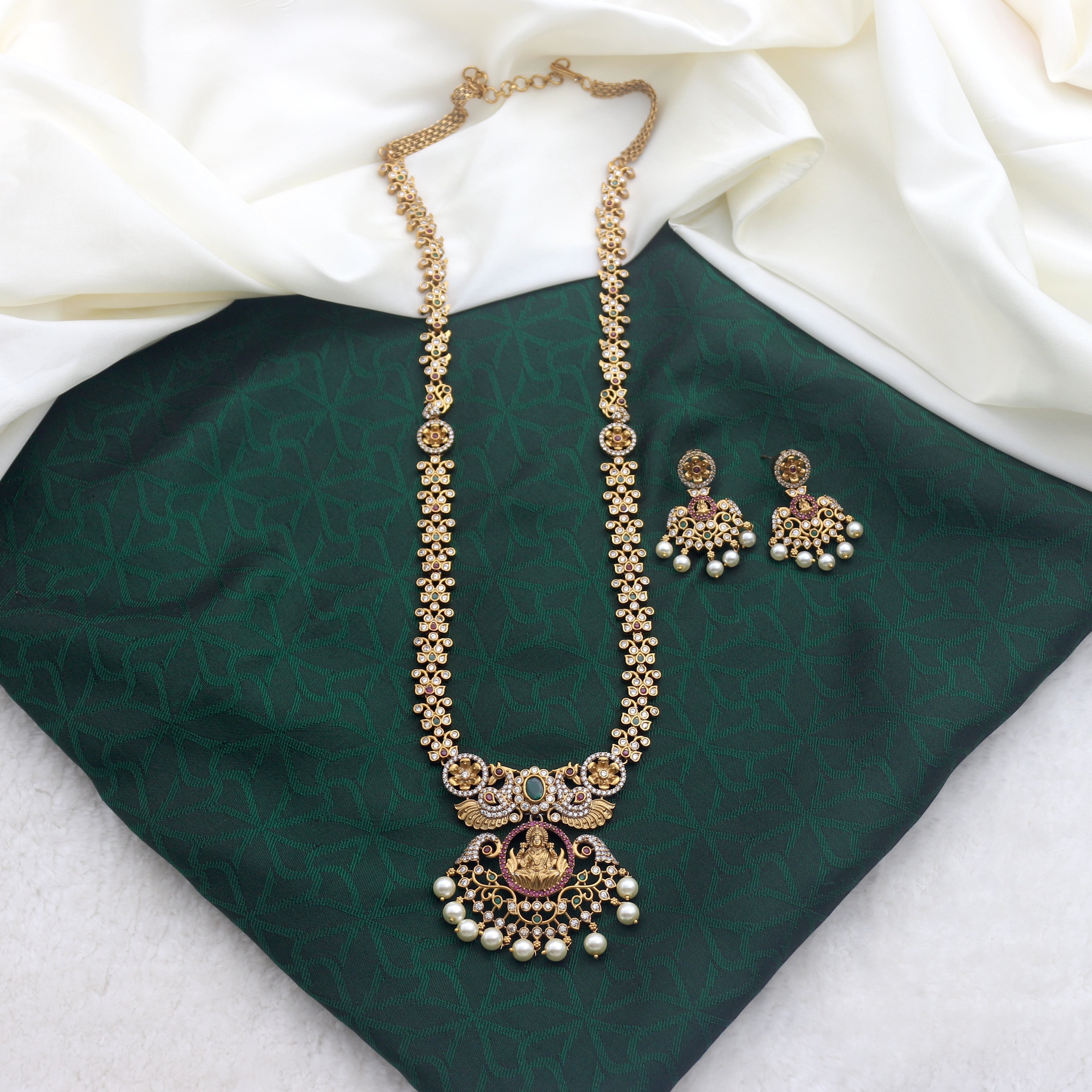 Antique Matte AD Lakshmi Bridal Haaram