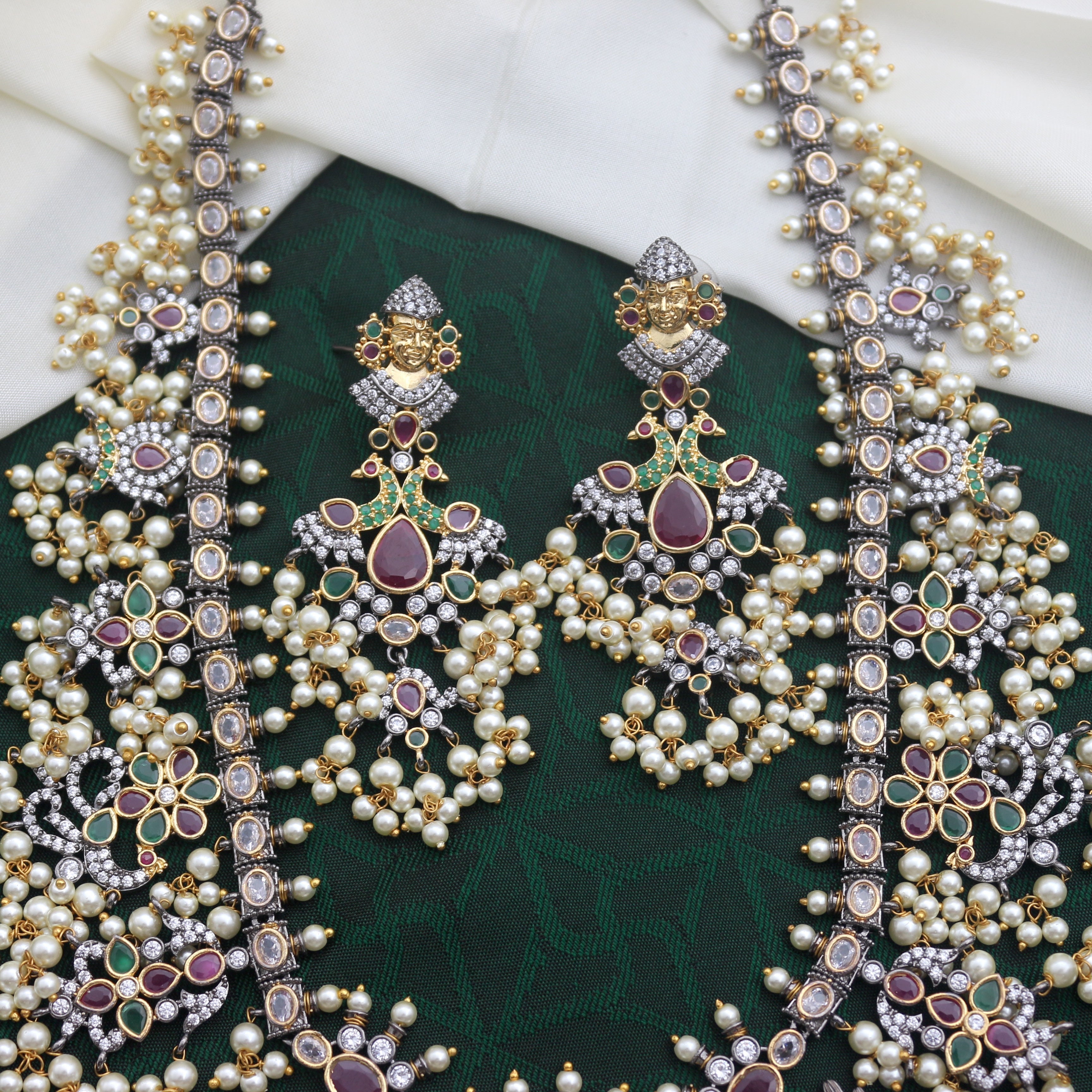 Premium Heavy Bridal Balaji Victorian Polish Guttapusalu Haaram