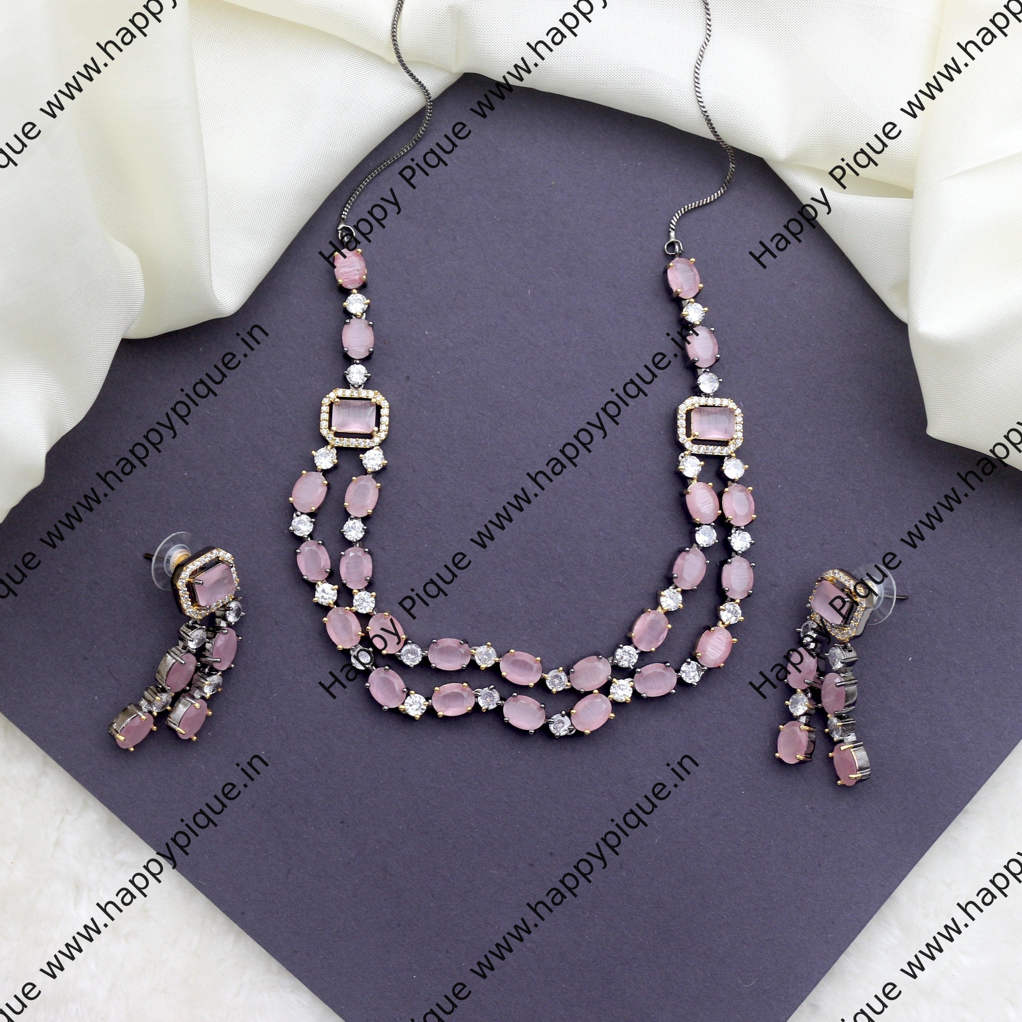 Layered Necklace Lot, Dark Fairy, Oil Slick Beads, Gold,, Multi - Ruby Lane