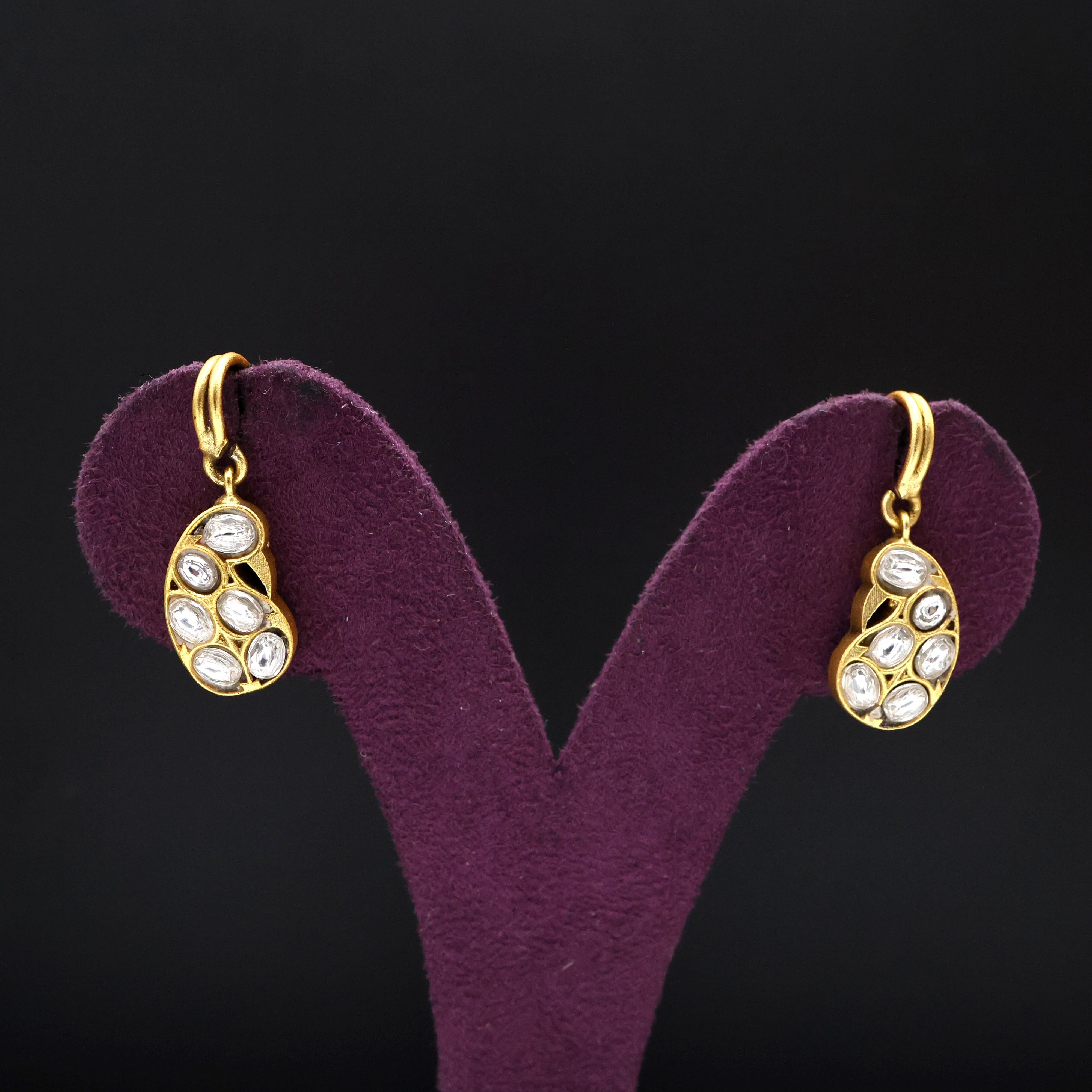 Jadau Kundan Mango Peacock Hanging Earrings