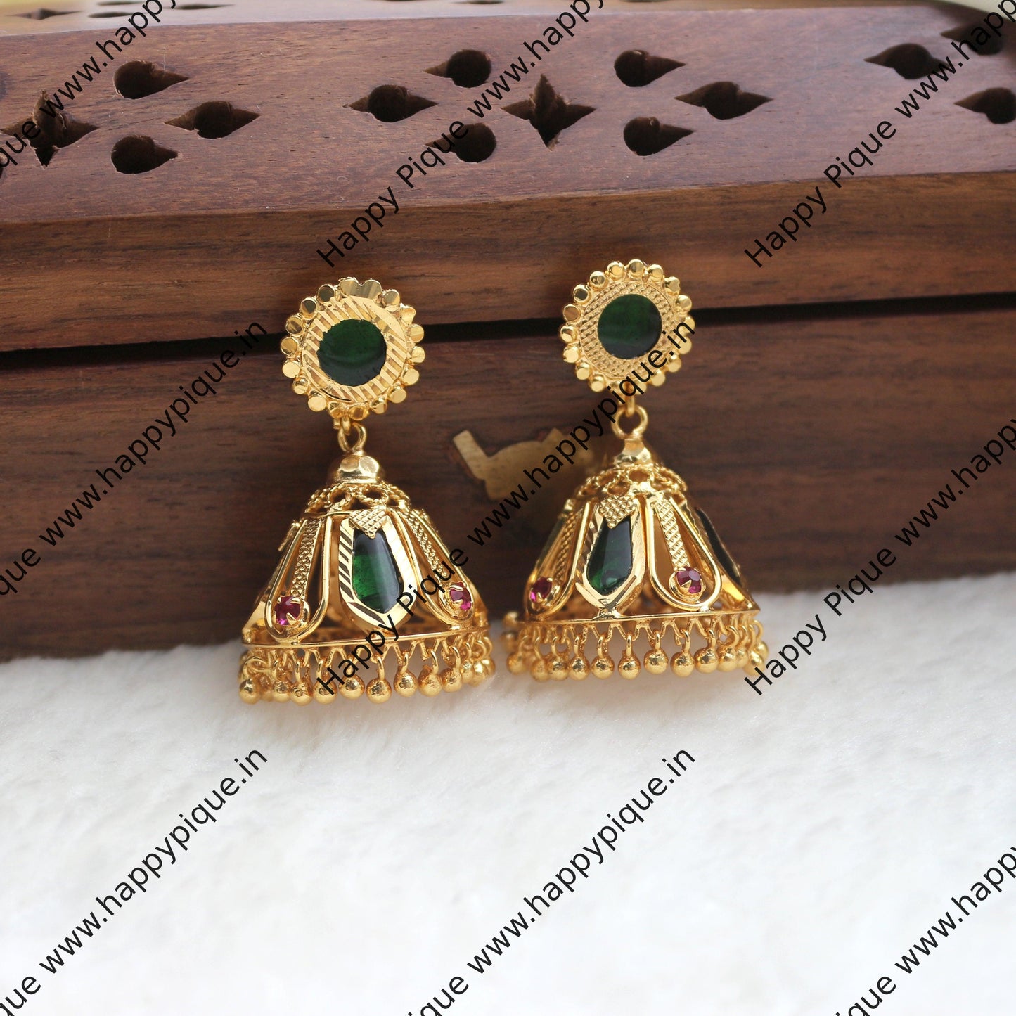 Real Gold Tone Kerala Nagapadam Jhumkas - Medium Size