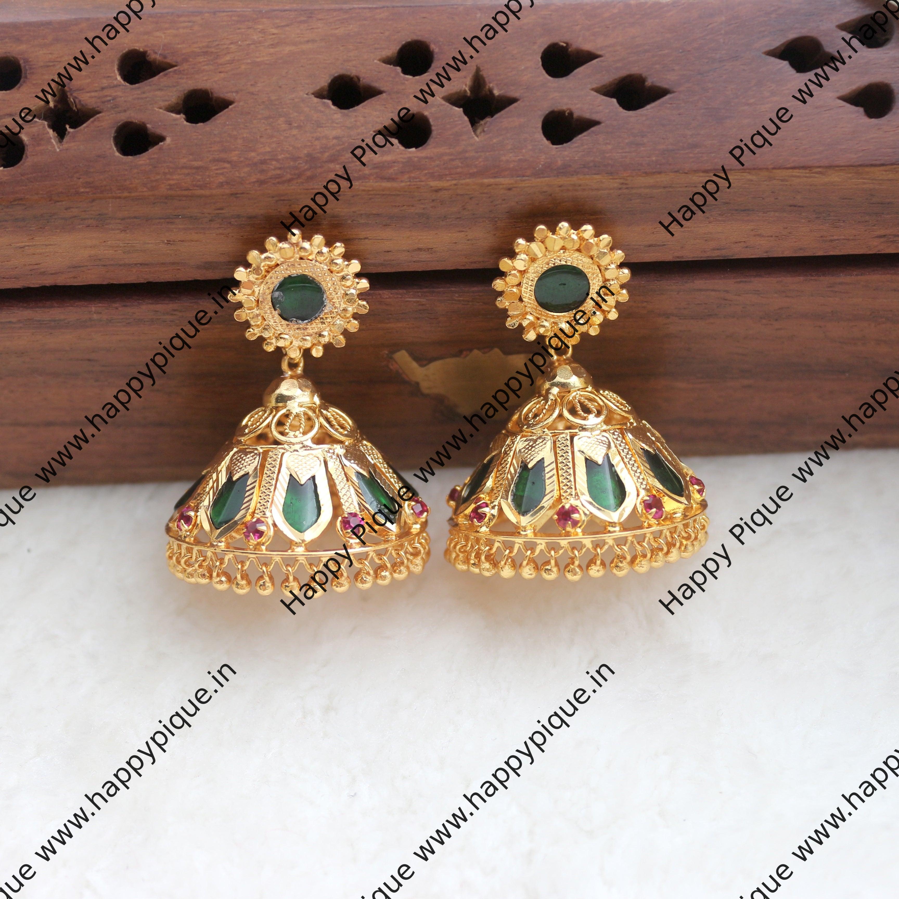 Real Gold Tone Kerala Nagapadam Jhumkas - Big Size