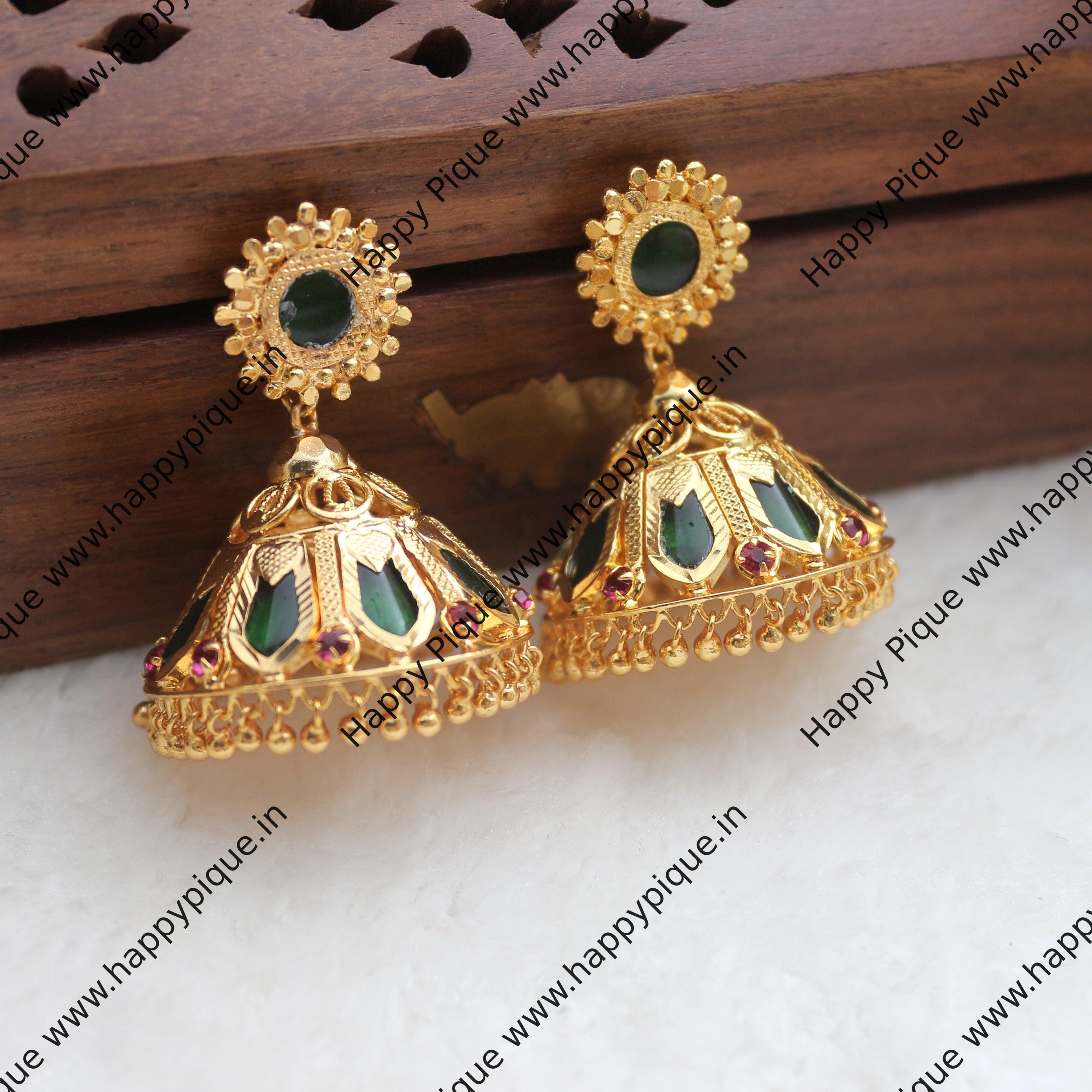 Real Gold Tone Kerala Nagapadam Jhumkas - Big Size