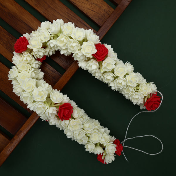 REAL LOOK REUSABLE BLOOMED JASMINE WITH ROSE FOAM FLOWER STRING - 16 INCHES