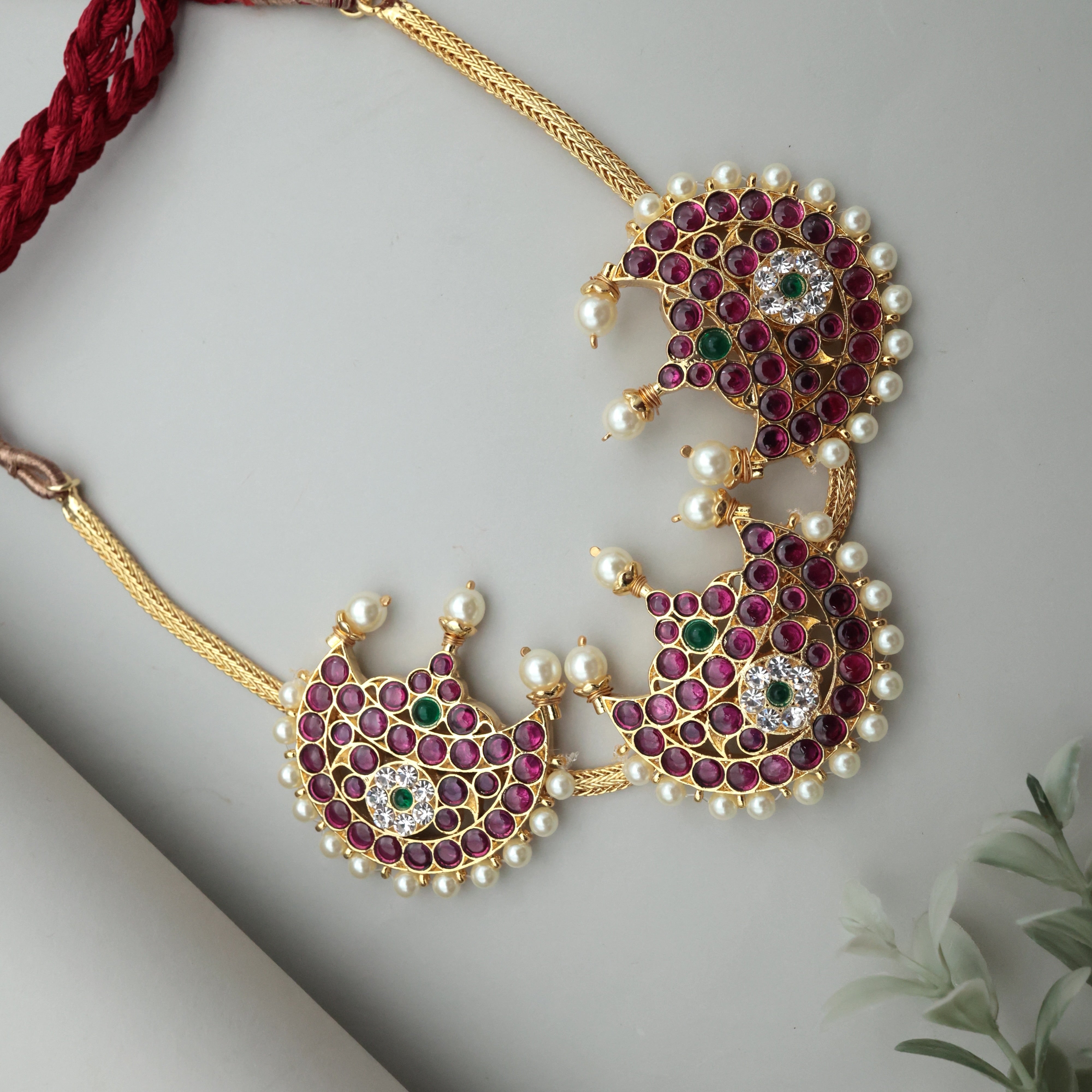 Traditional Real Kemp Chandran Attigai Necklace